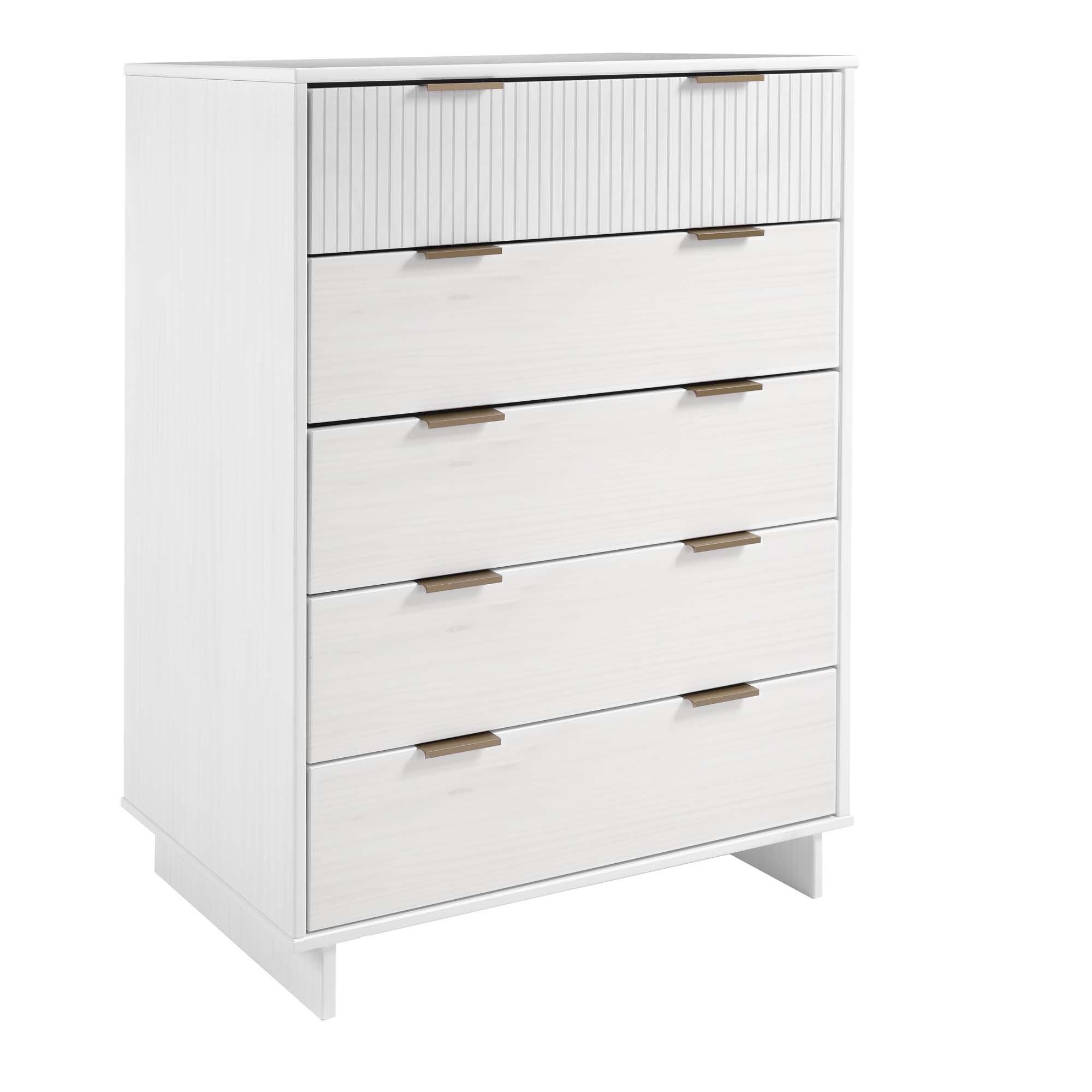 Manhattan Comfort 38" 5 Drawer Dresser, White, large