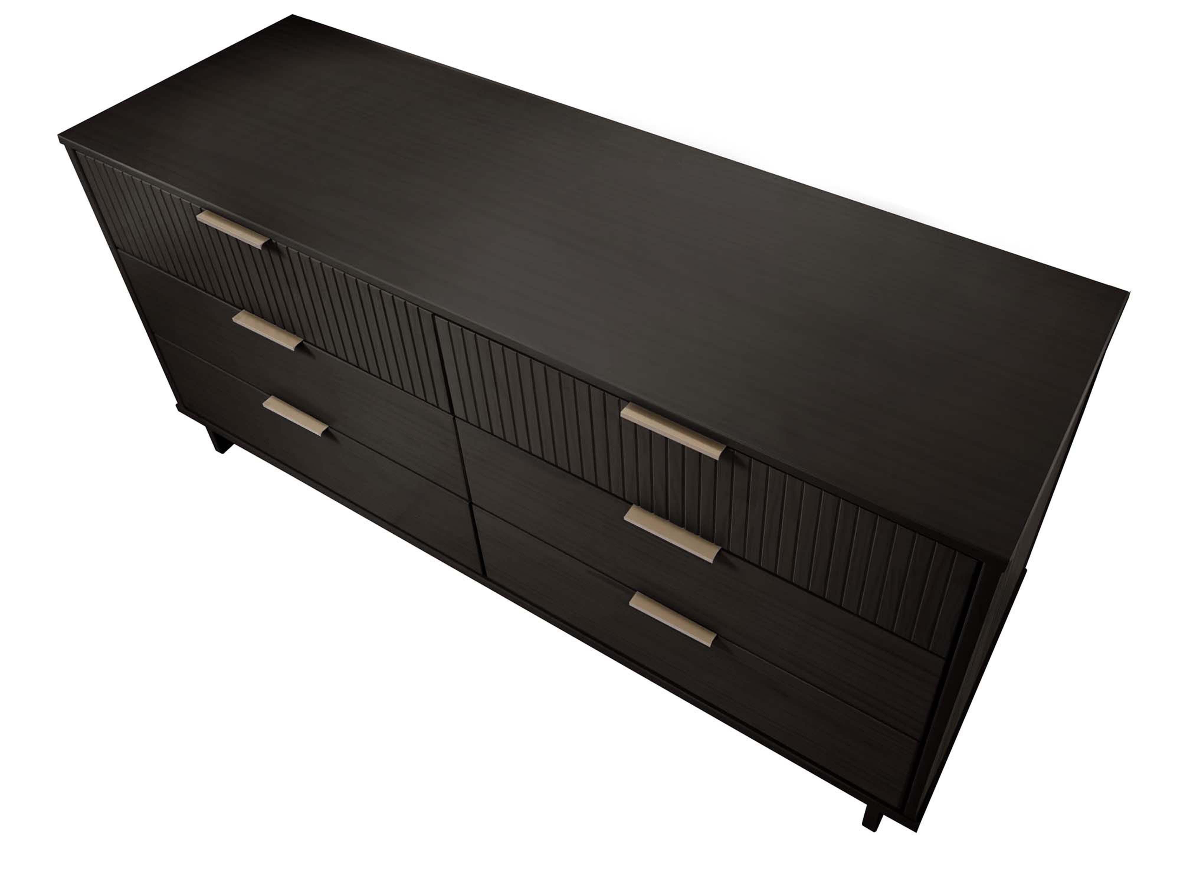 Manhattan Comfort 55" 6 Drawer Dresser, Black, large