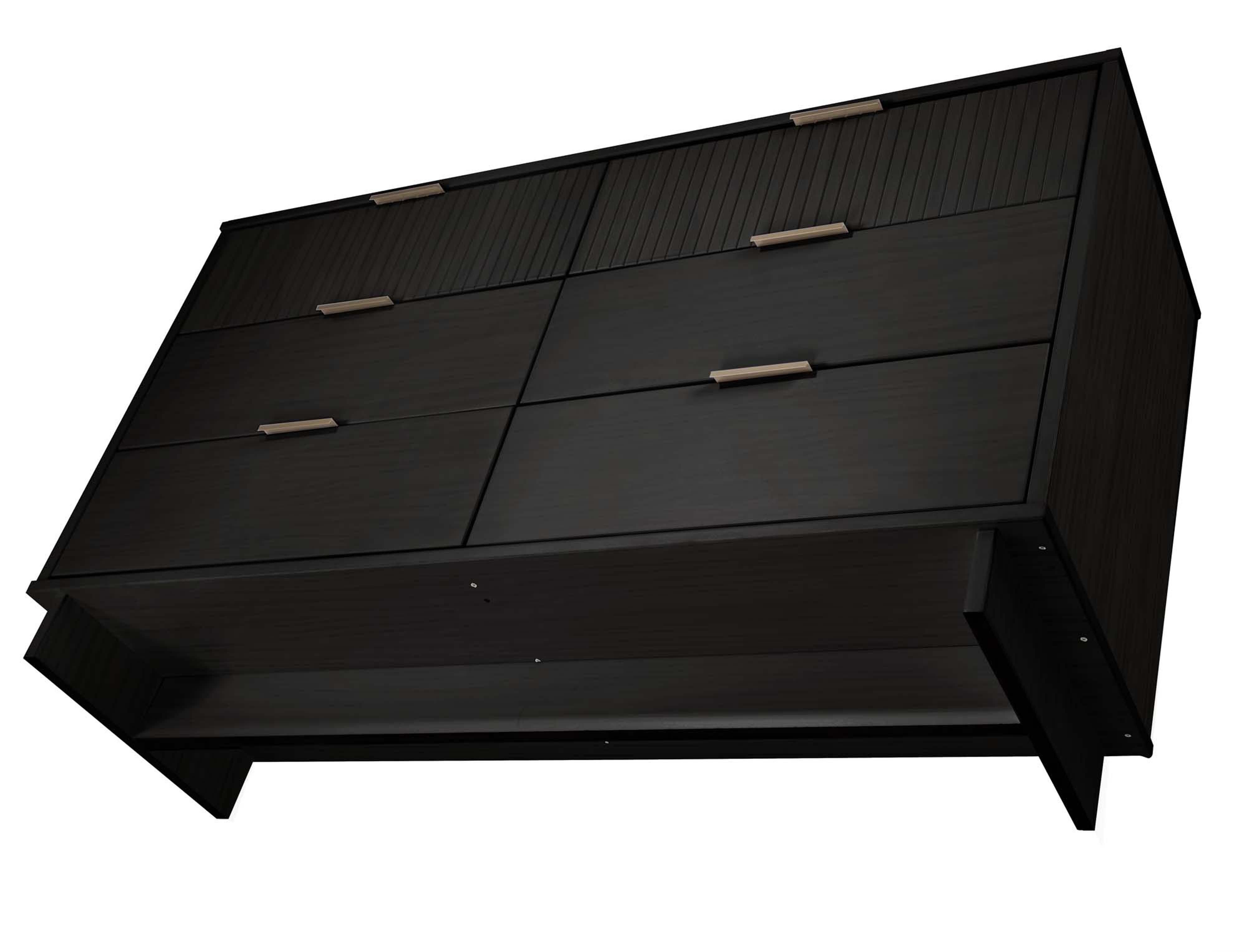 Manhattan Comfort 55" 6 Drawer Dresser, Black, large
