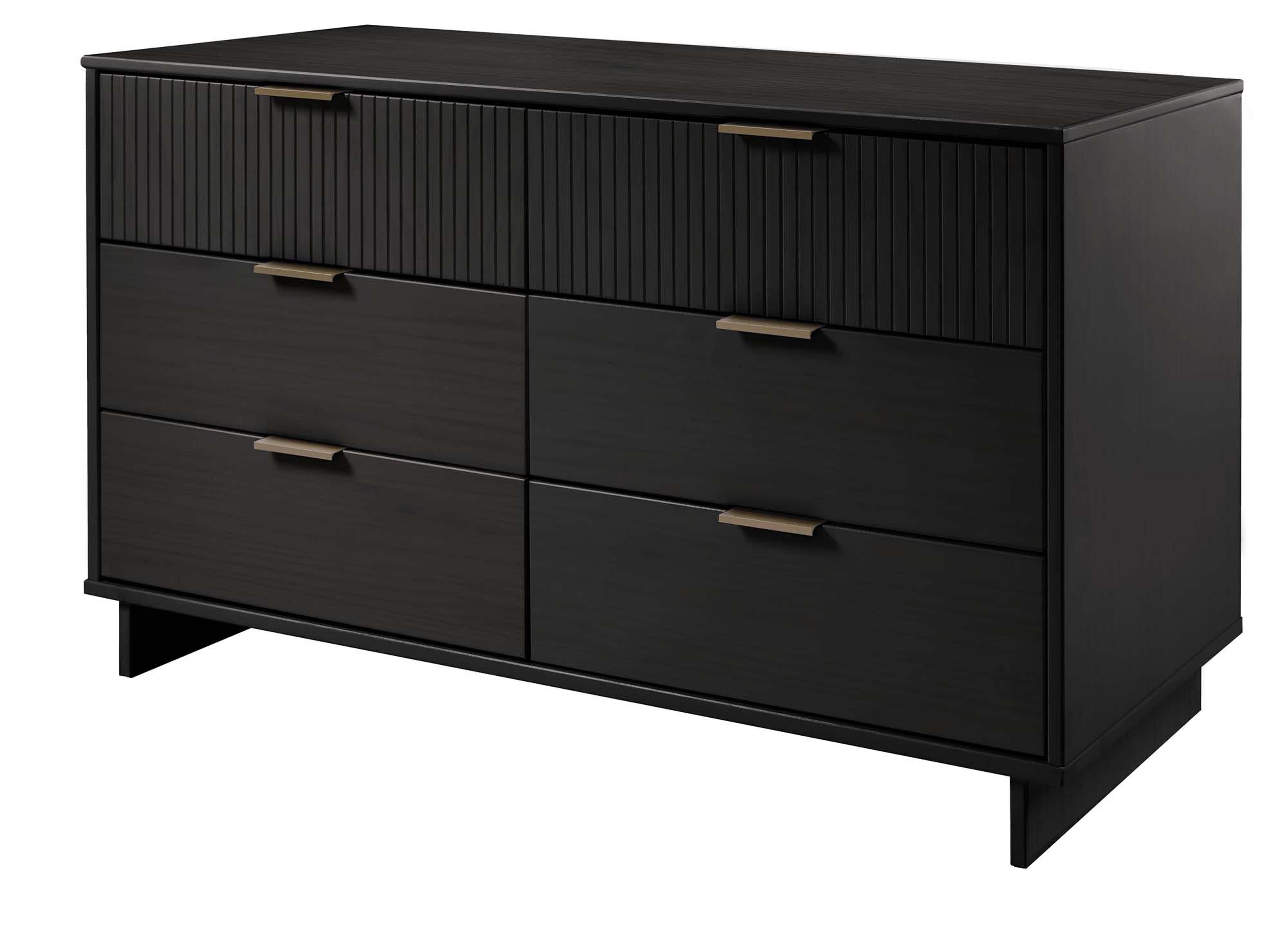 Manhattan Comfort 55" 6 Drawer Dresser, Black, large