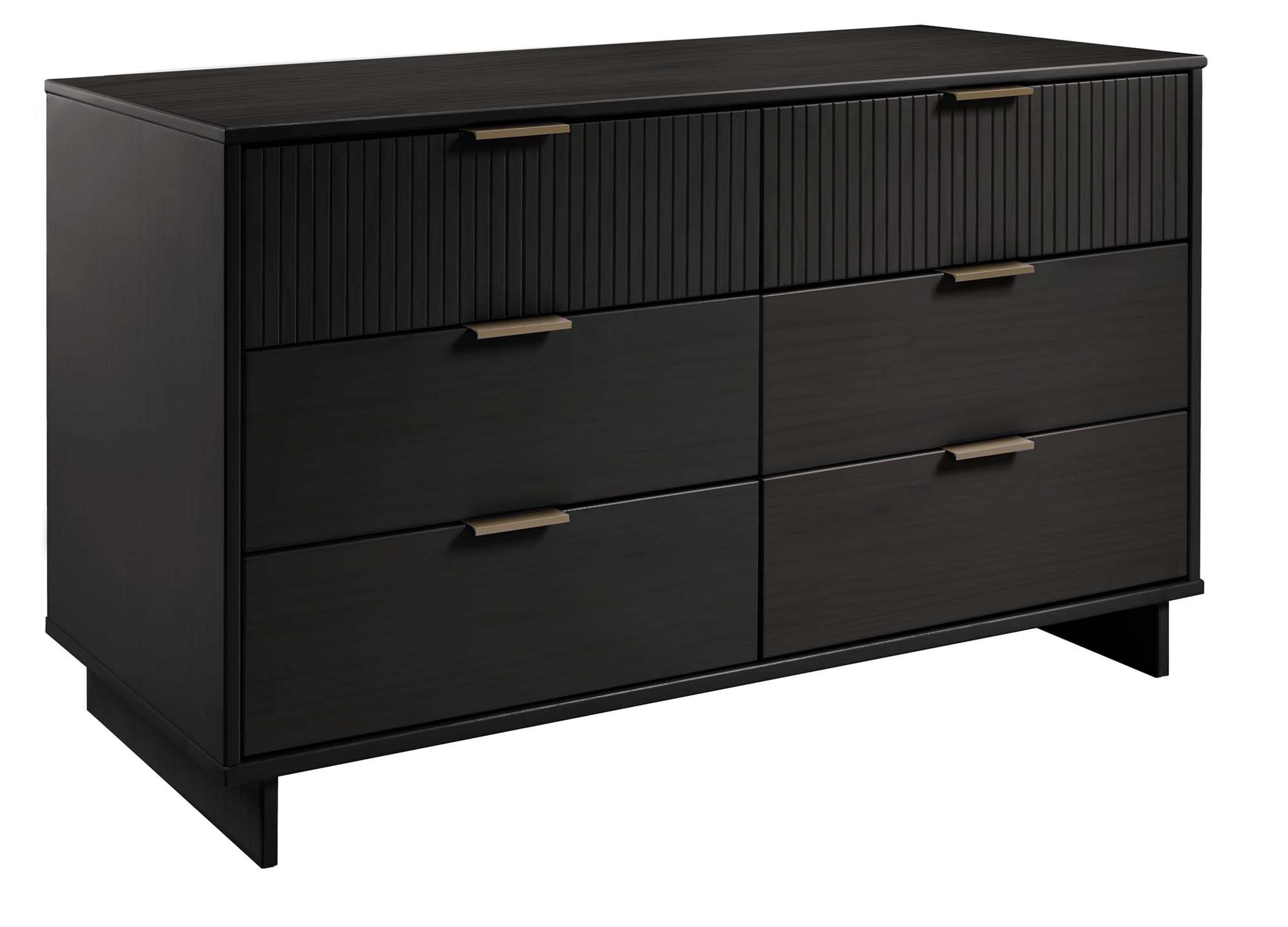 Manhattan Comfort 55" 6 Drawer Dresser, Black, large