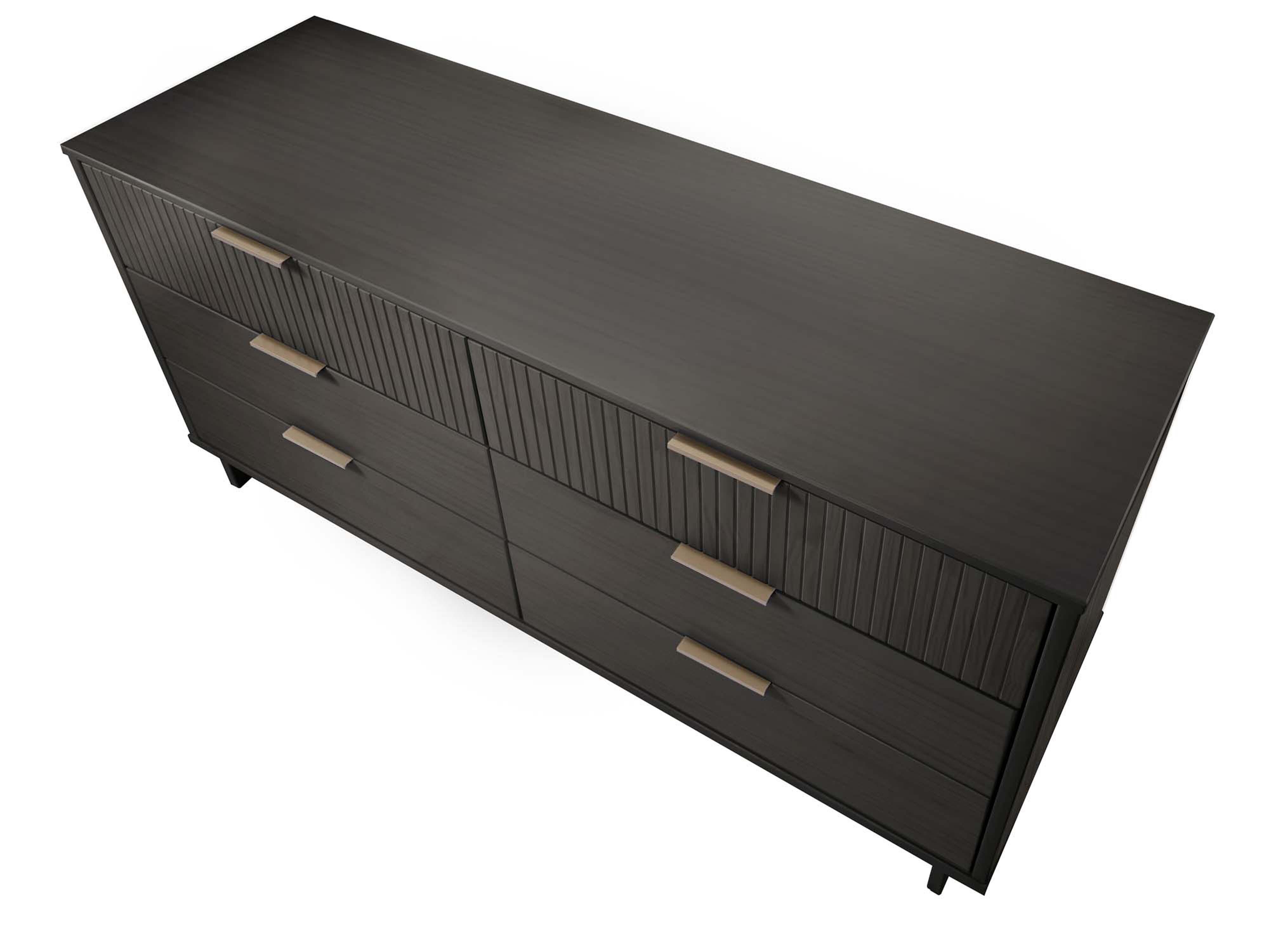 Manhattan Comfort 55" 6 Drawer Dresser, Dark Gray, large