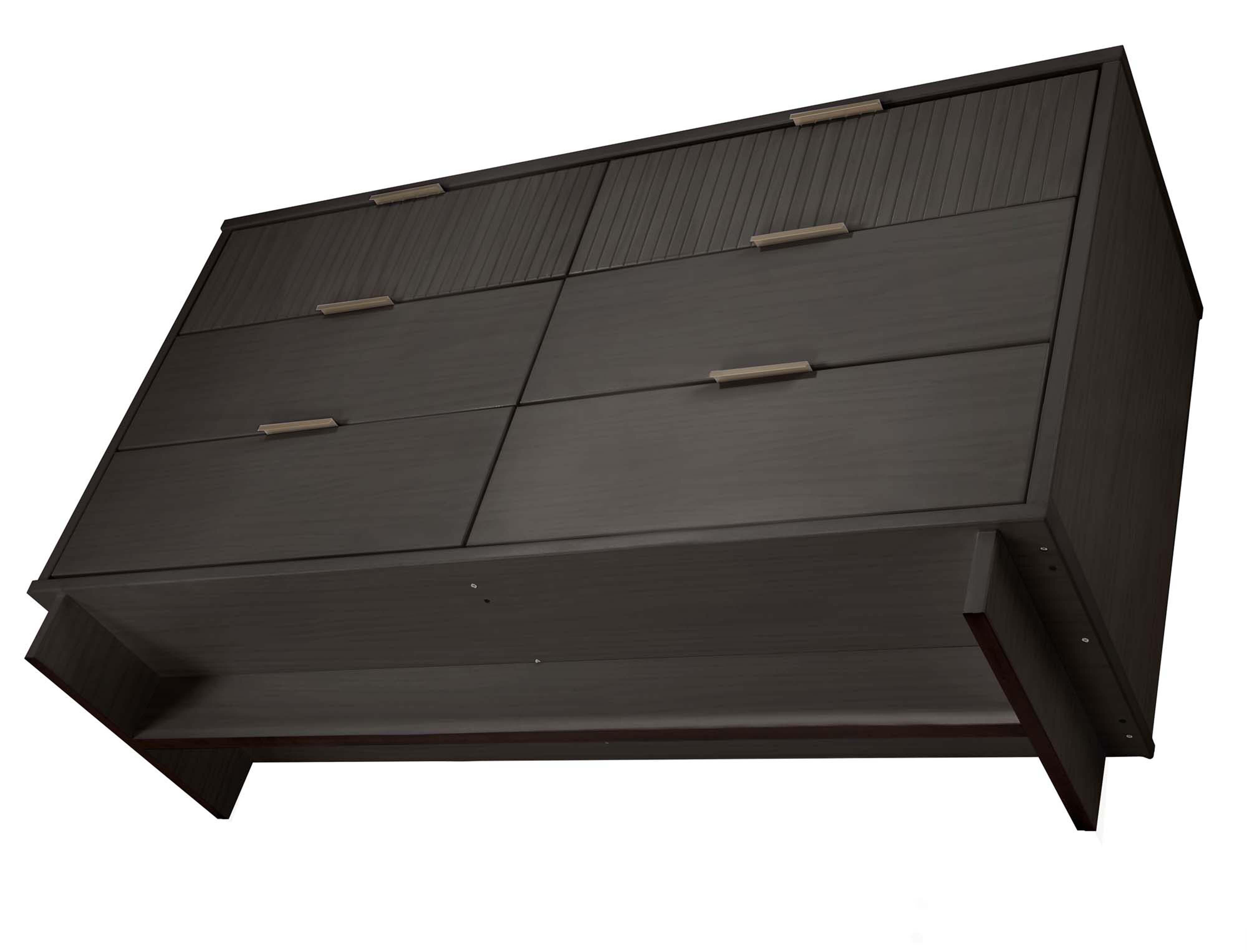 Manhattan Comfort 55" 6 Drawer Dresser, Dark Gray, large