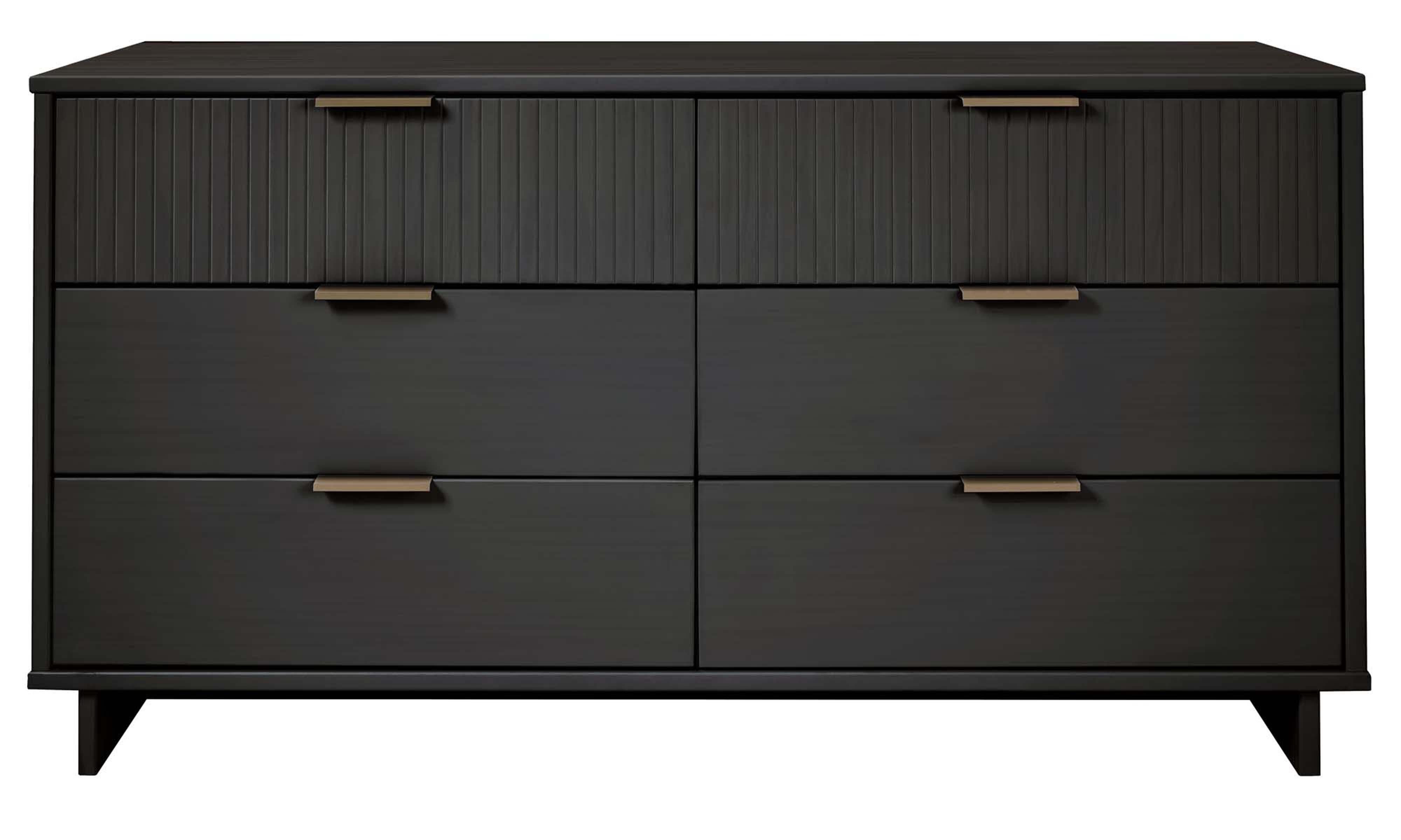 Manhattan Comfort 55" 6 Drawer Dresser, Dark Gray, large