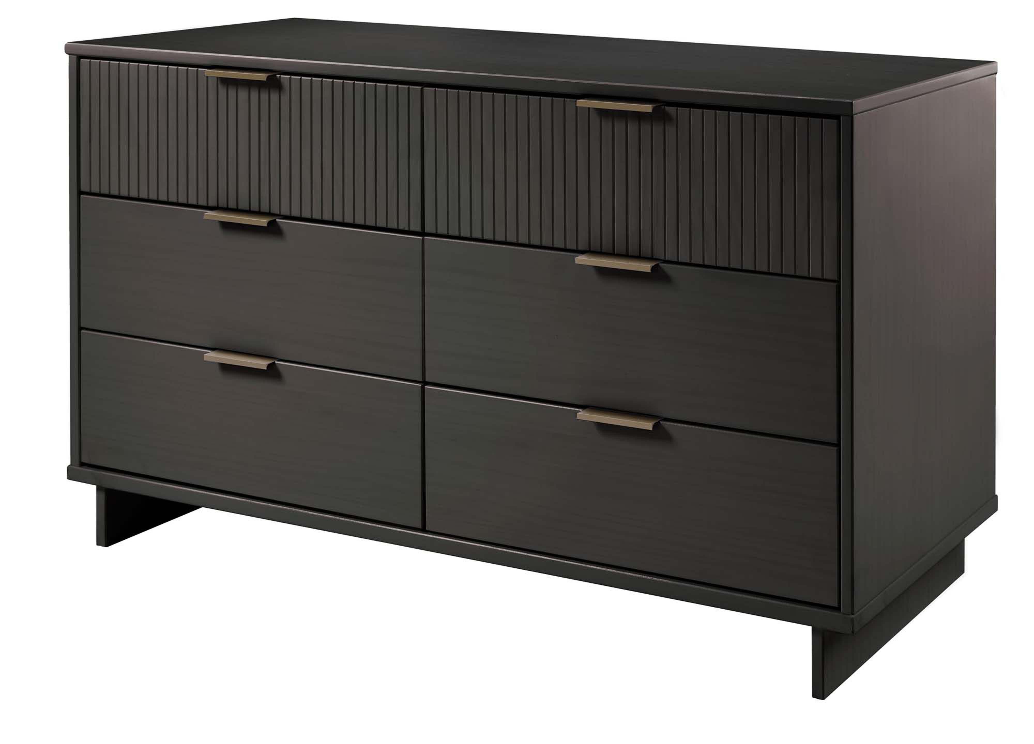 Manhattan Comfort 55" 6 Drawer Dresser, Dark Gray, large