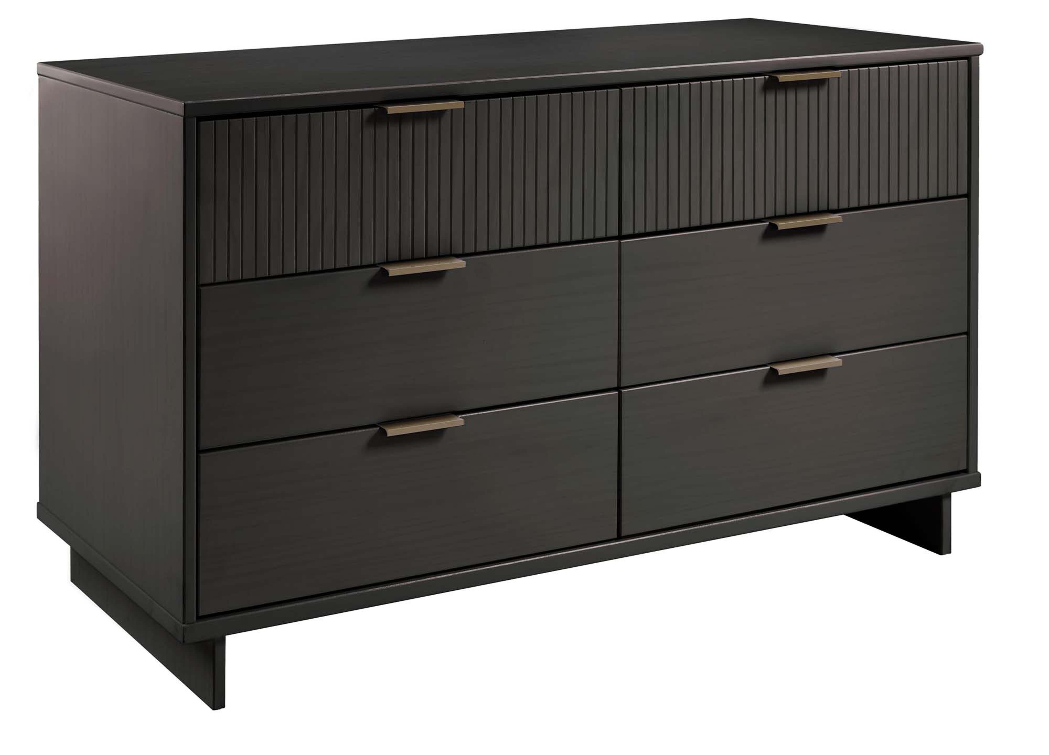Manhattan Comfort 55" 6 Drawer Dresser, Dark Gray, large