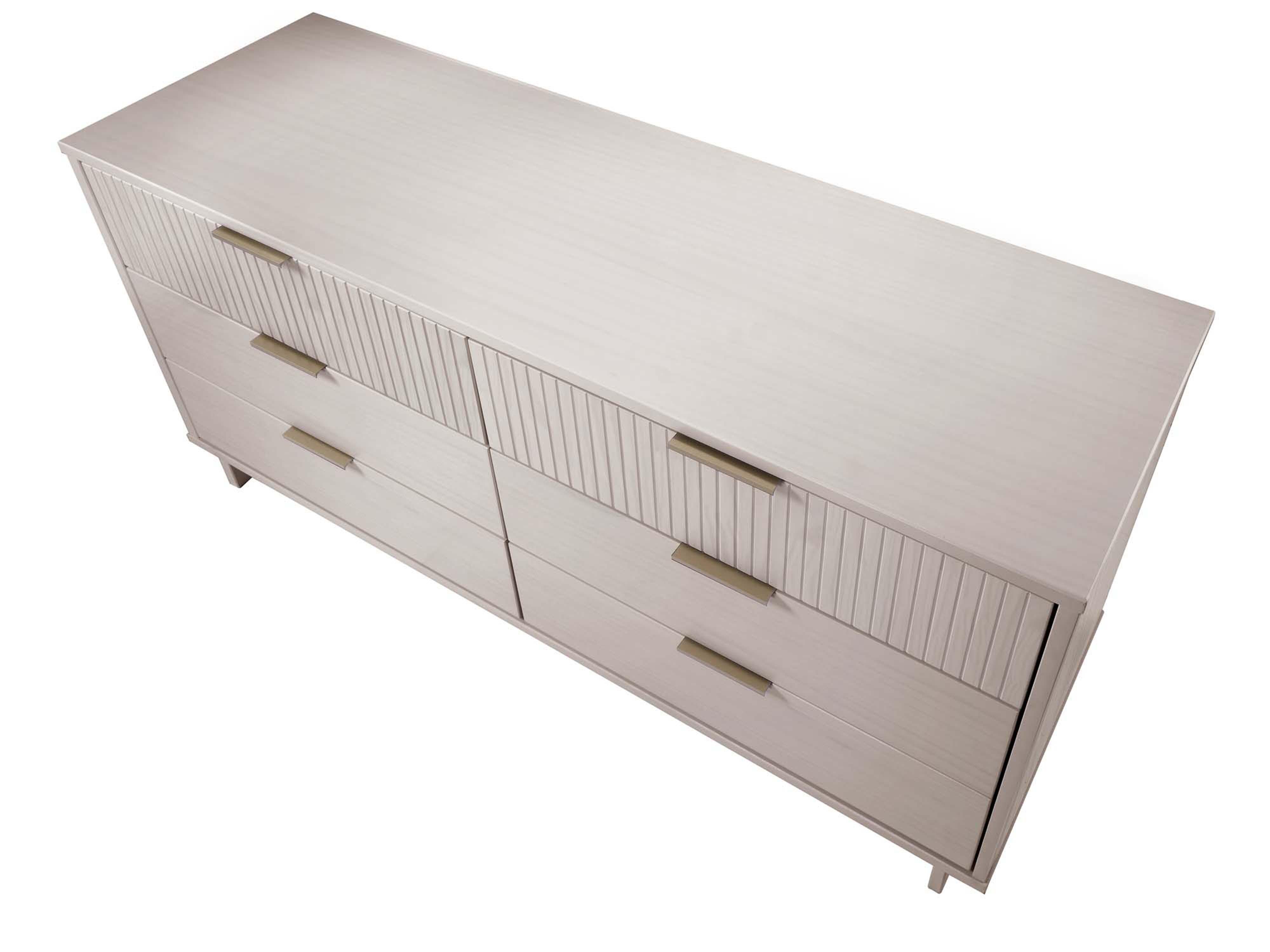 Manhattan Comfort 55" 6 Drawer Dresser, Light Gray, large
