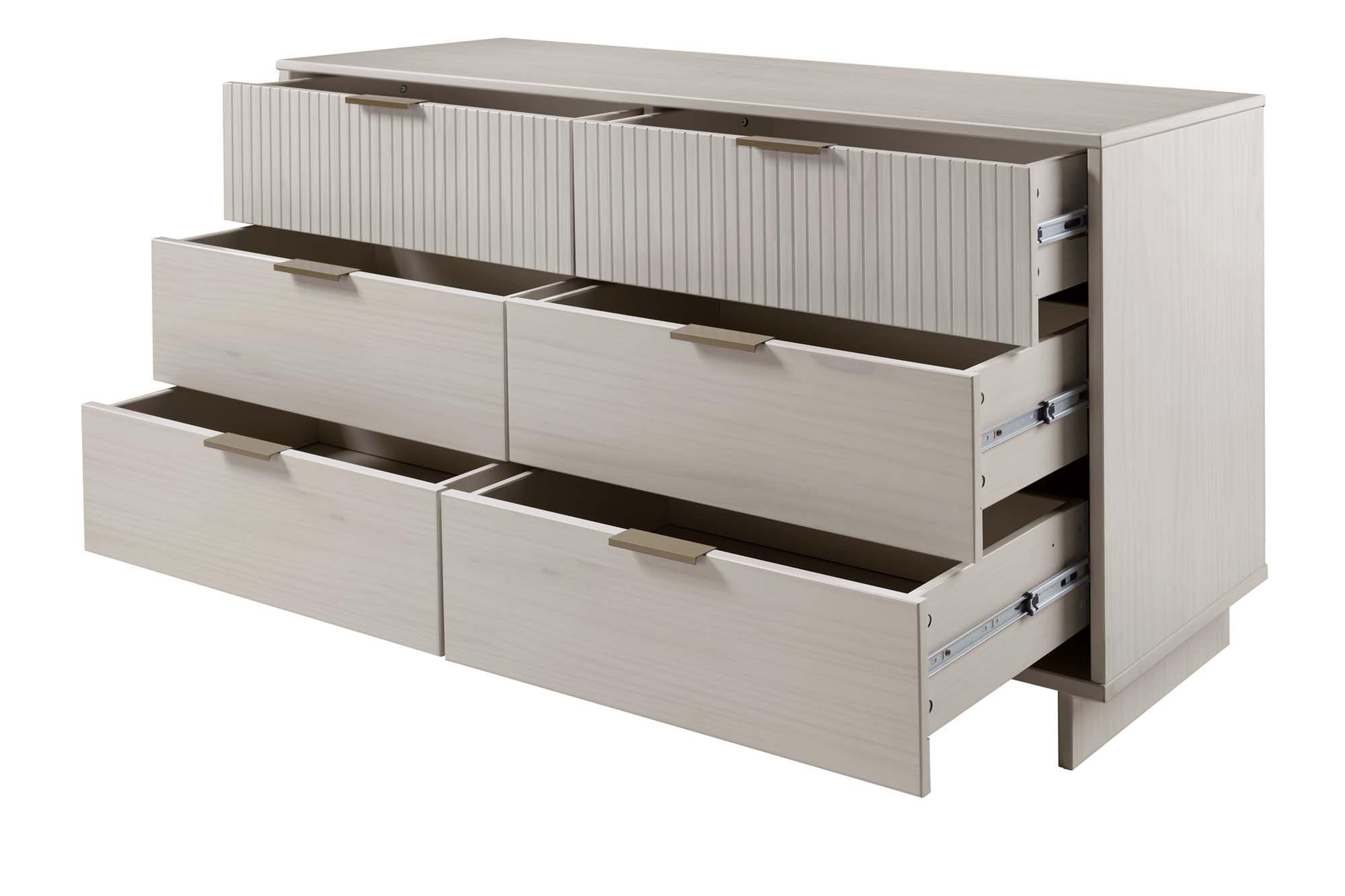Manhattan Comfort 55" 6 Drawer Dresser, Light Gray, large