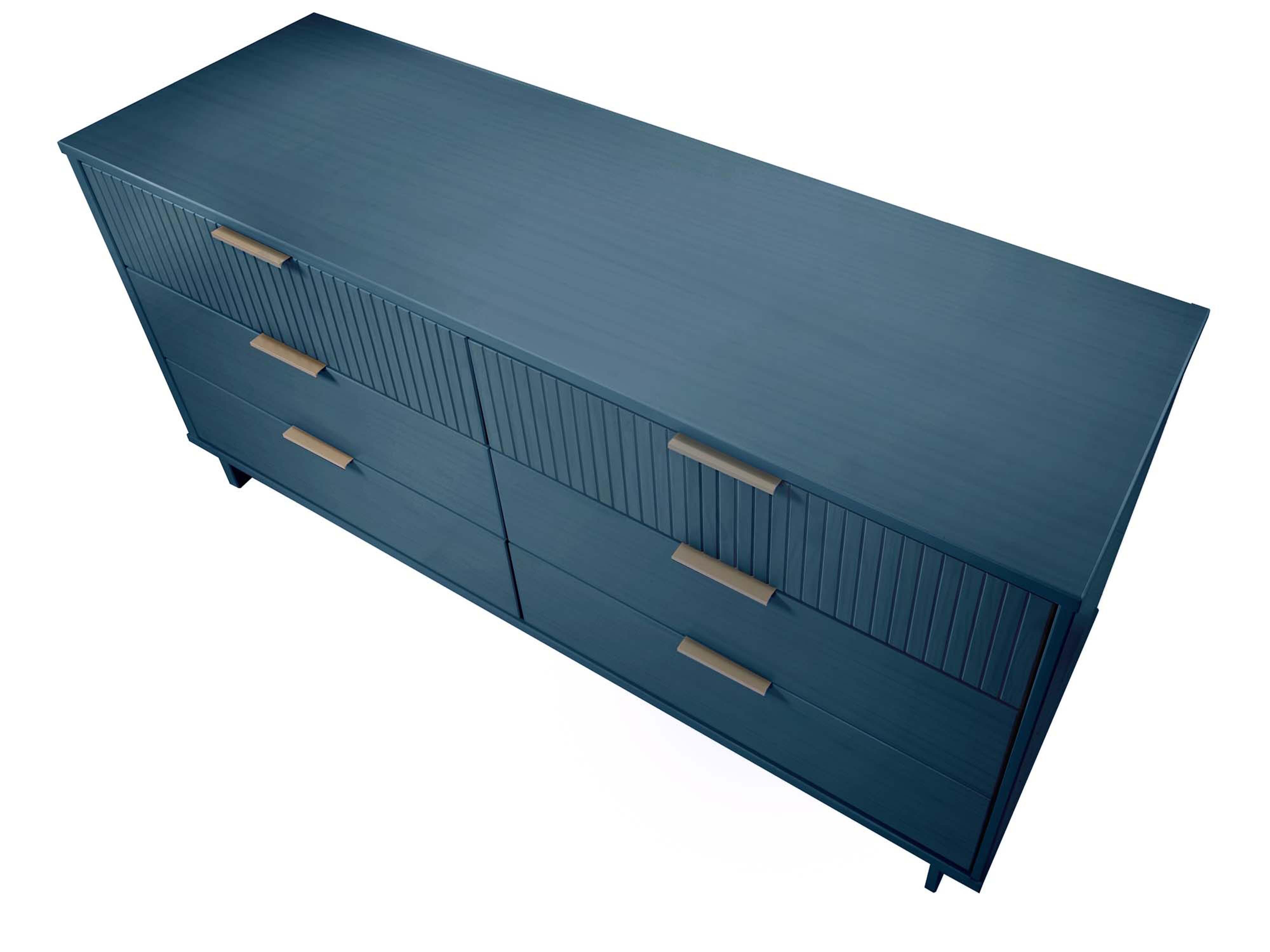 Manhattan Comfort 55" 6 Drawer Dresser, Midnight Blue, large