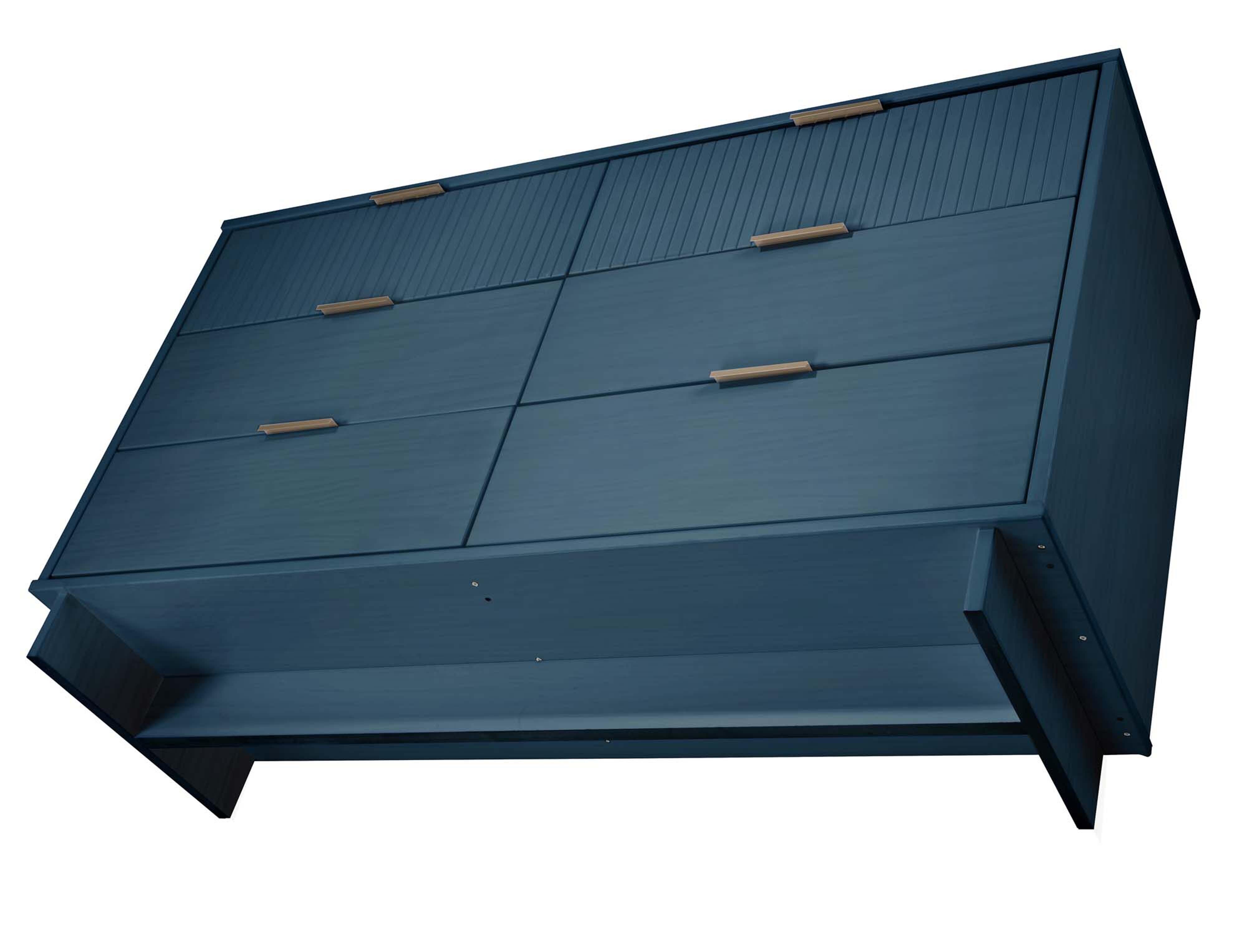 Manhattan Comfort 55" 6 Drawer Dresser, Midnight Blue, large