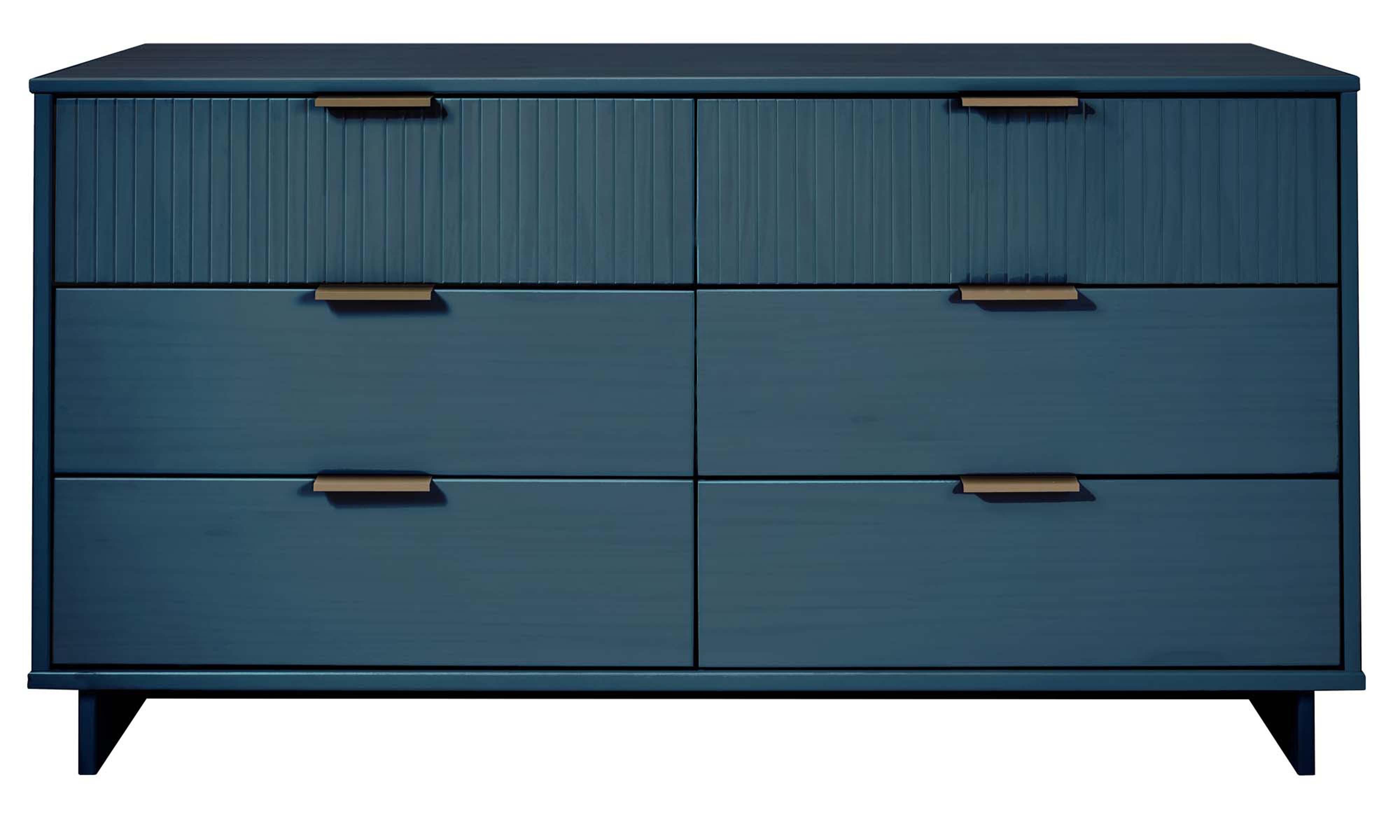 Manhattan Comfort 55" 6 Drawer Dresser, Midnight Blue, large