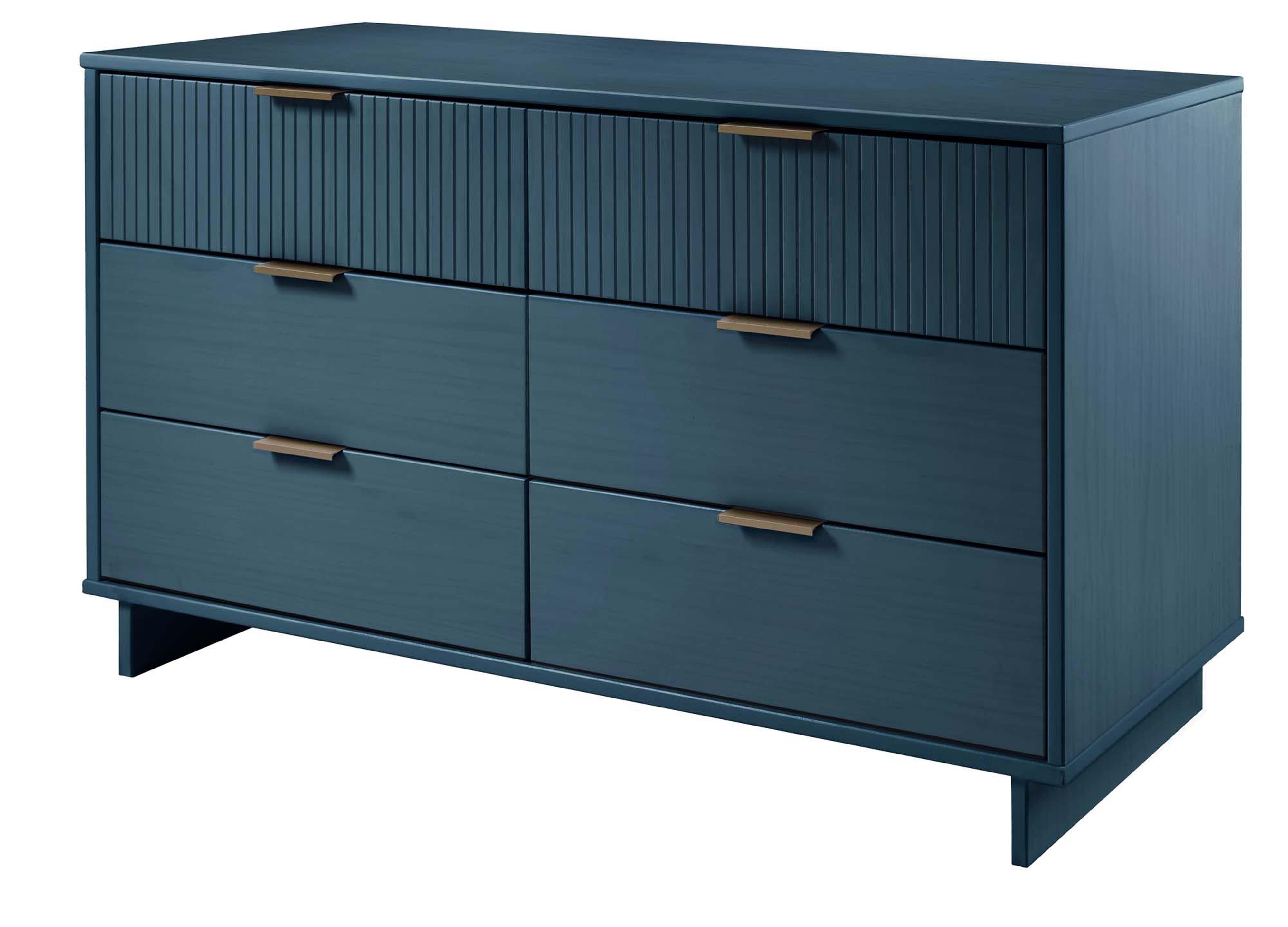 Manhattan Comfort 55" 6 Drawer Dresser, Midnight Blue, large