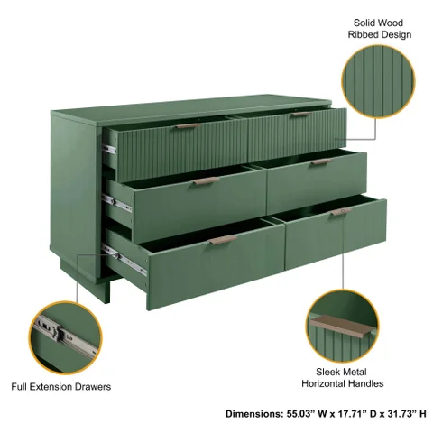 Manhattan Comfort 55" 6 Drawer Dresser | Ashley Manhattan Comfort 55" 6 Drawer Dresser | Ashley