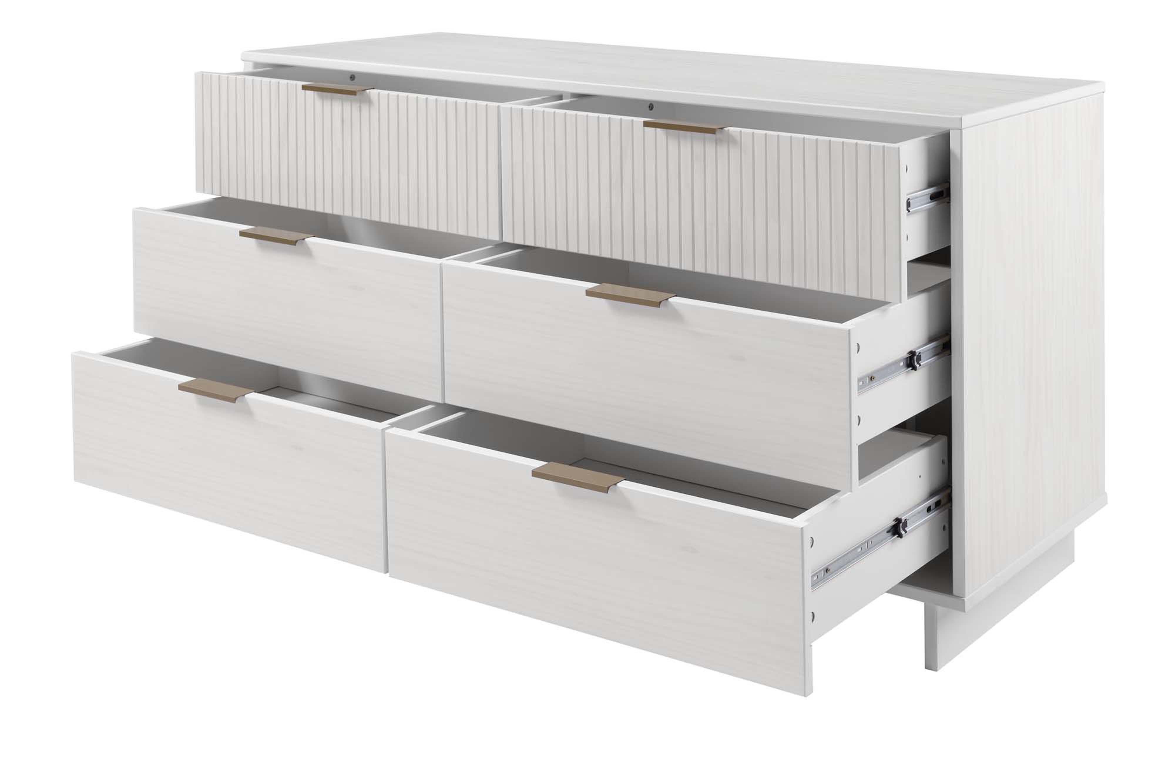 Manhattan Comfort 55" 6 Drawer Dresser, White, large