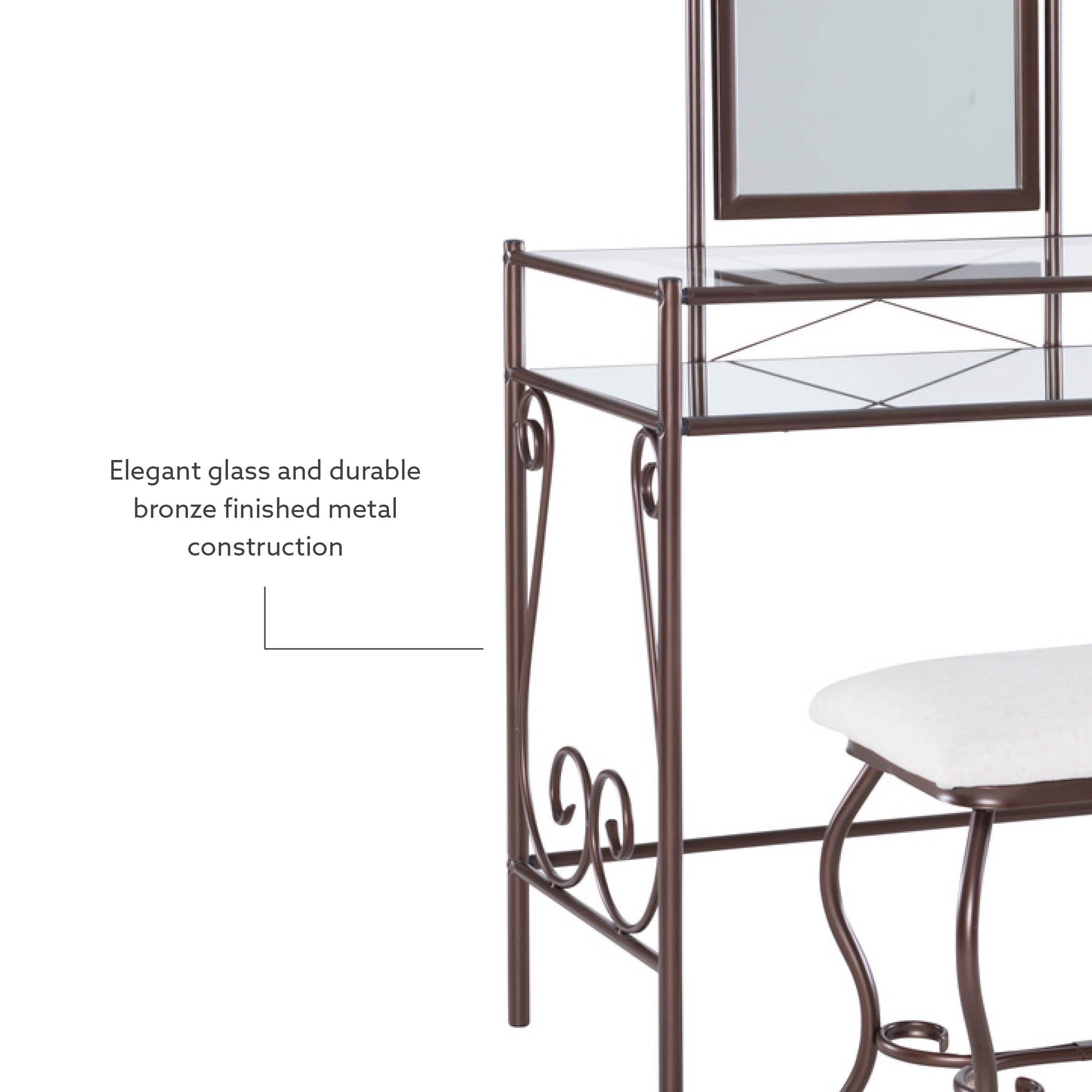 Linon Leah Vanity Set, , large