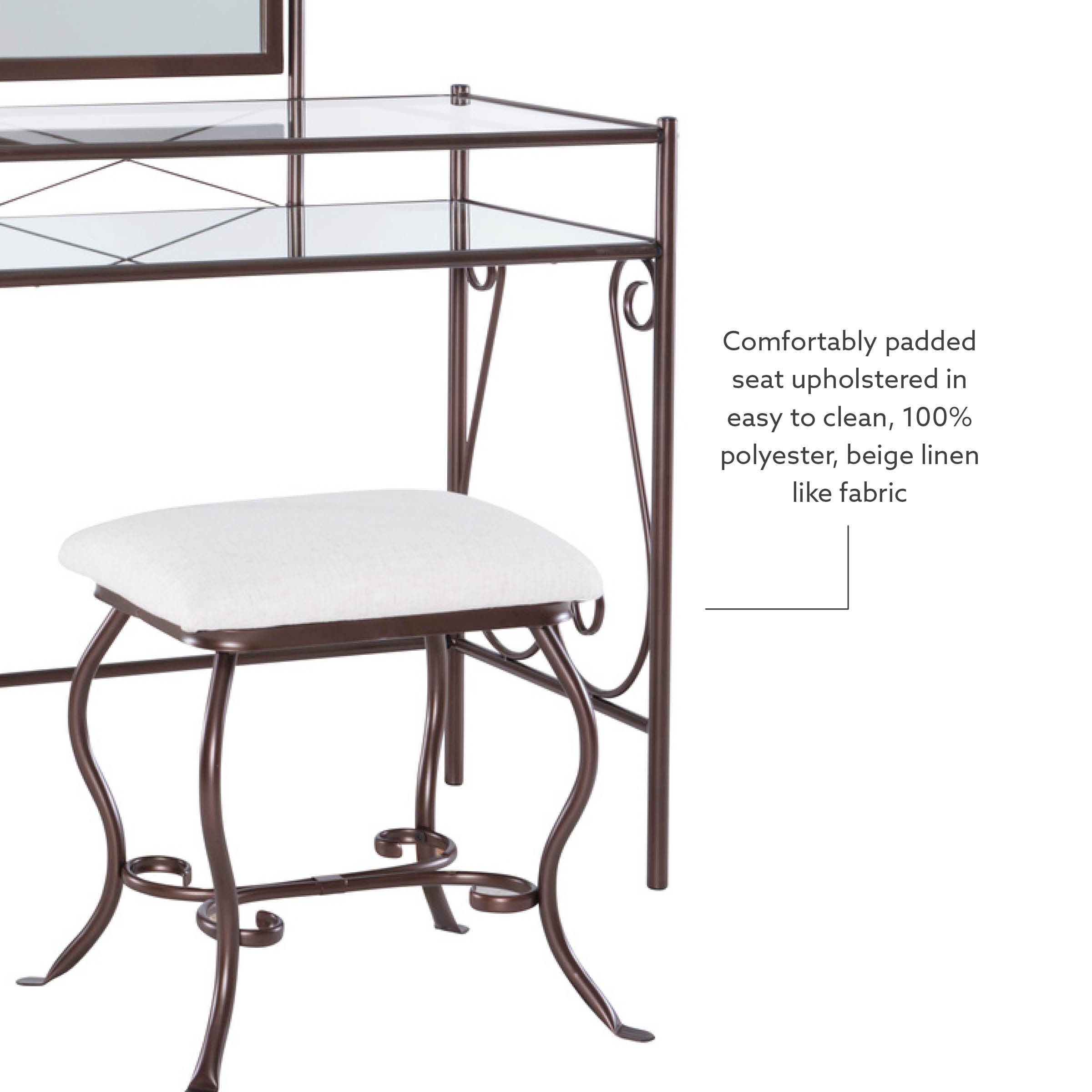 Linon Leah Vanity Set, , large