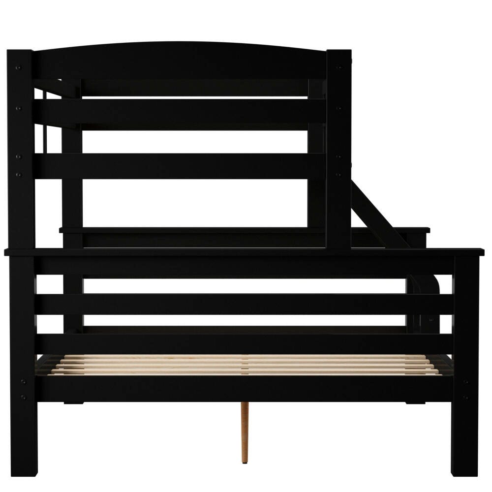 Linon Cale Black Twin Over Full Bunk Bed, , large