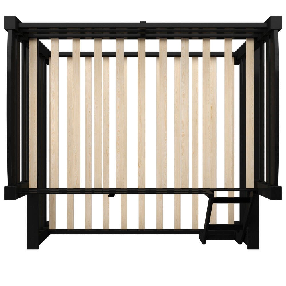 Linon Cale Black Twin Over Full Bunk Bed, , large