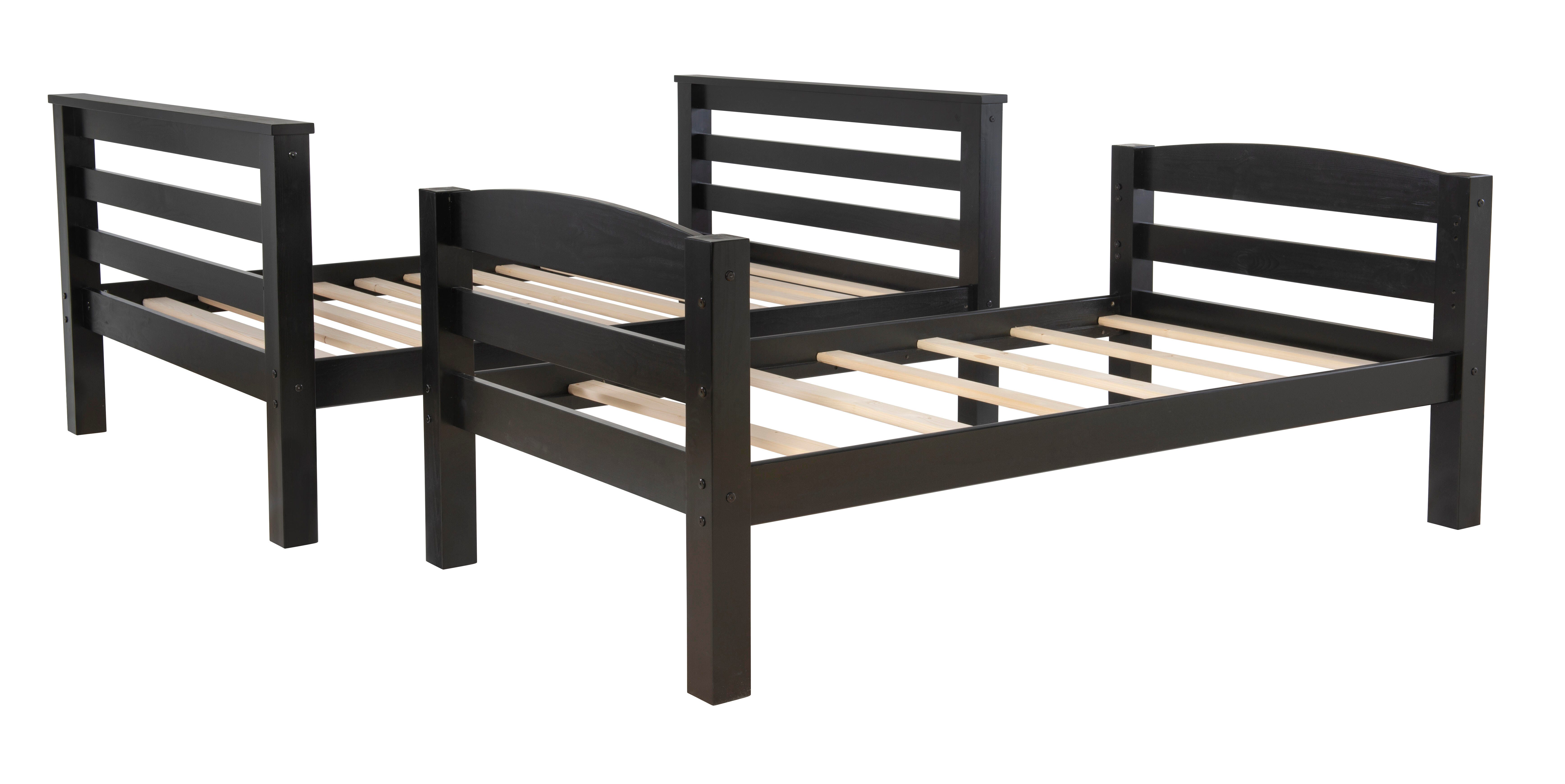 Linon Cale Black Twin Over Full Bunk Bed, , large