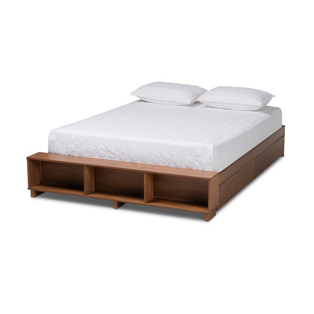 Arthur Wood King Platform Bed with Built-In Shelves