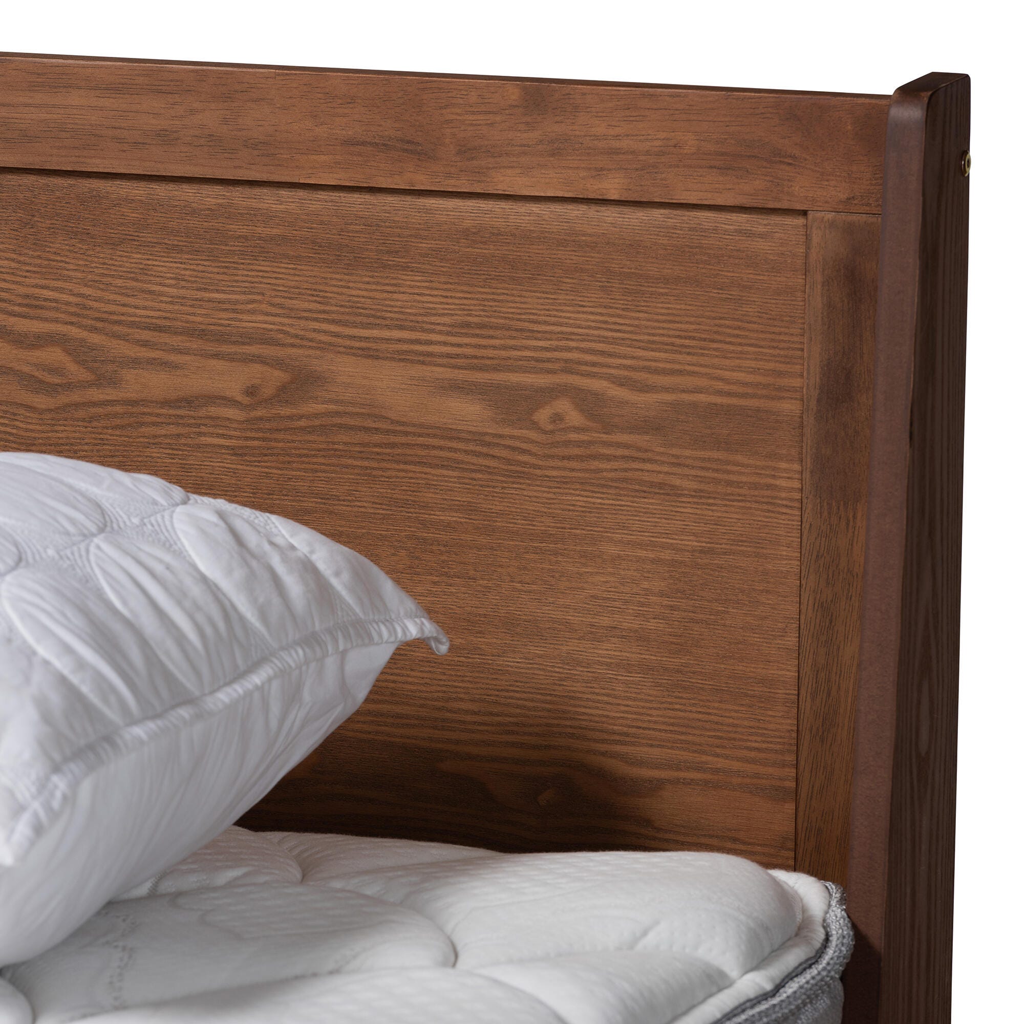 Baxton Studio Macayle King Platform Bed, Ash Walnut, large