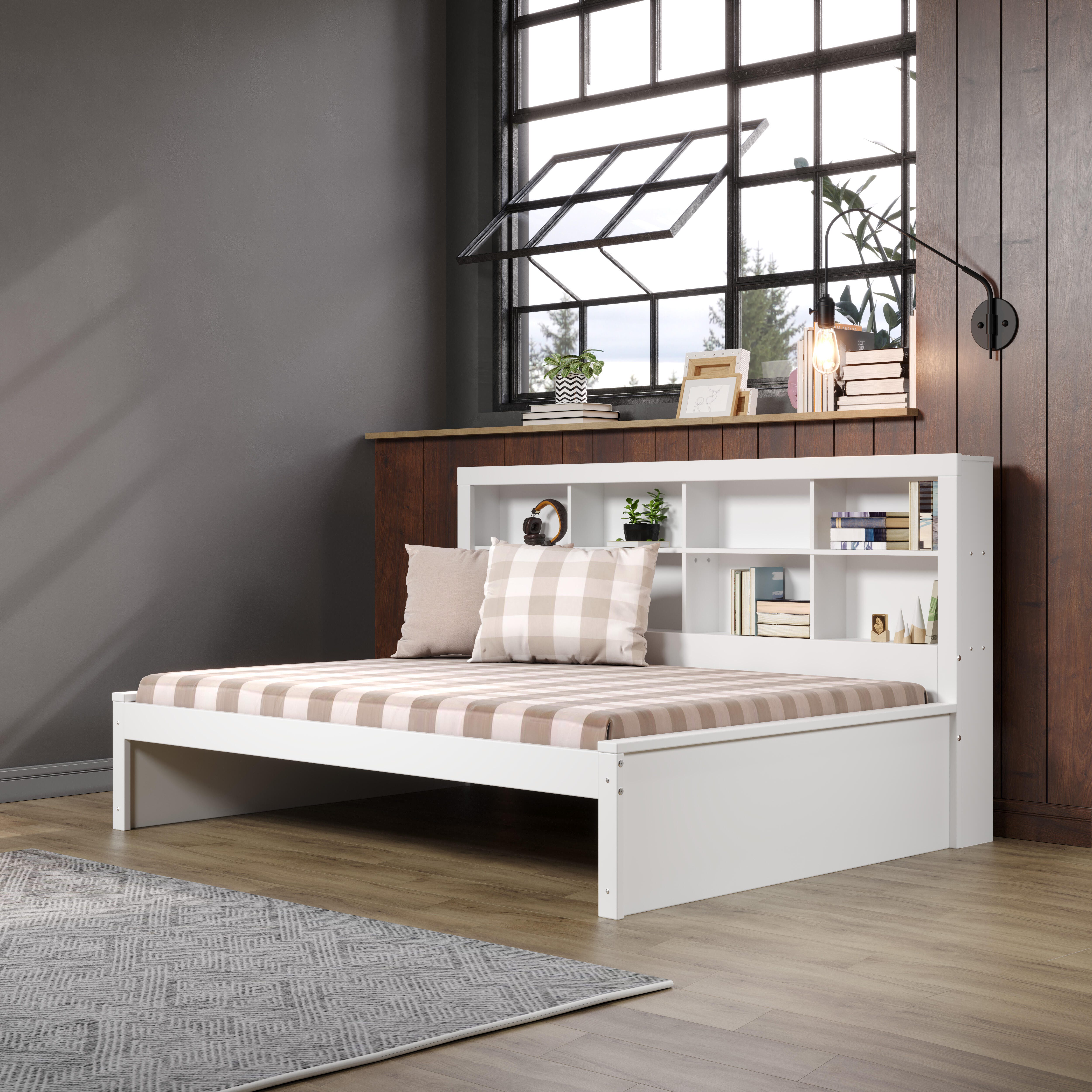Donco Kids Bookcase Full Daybed, White, large