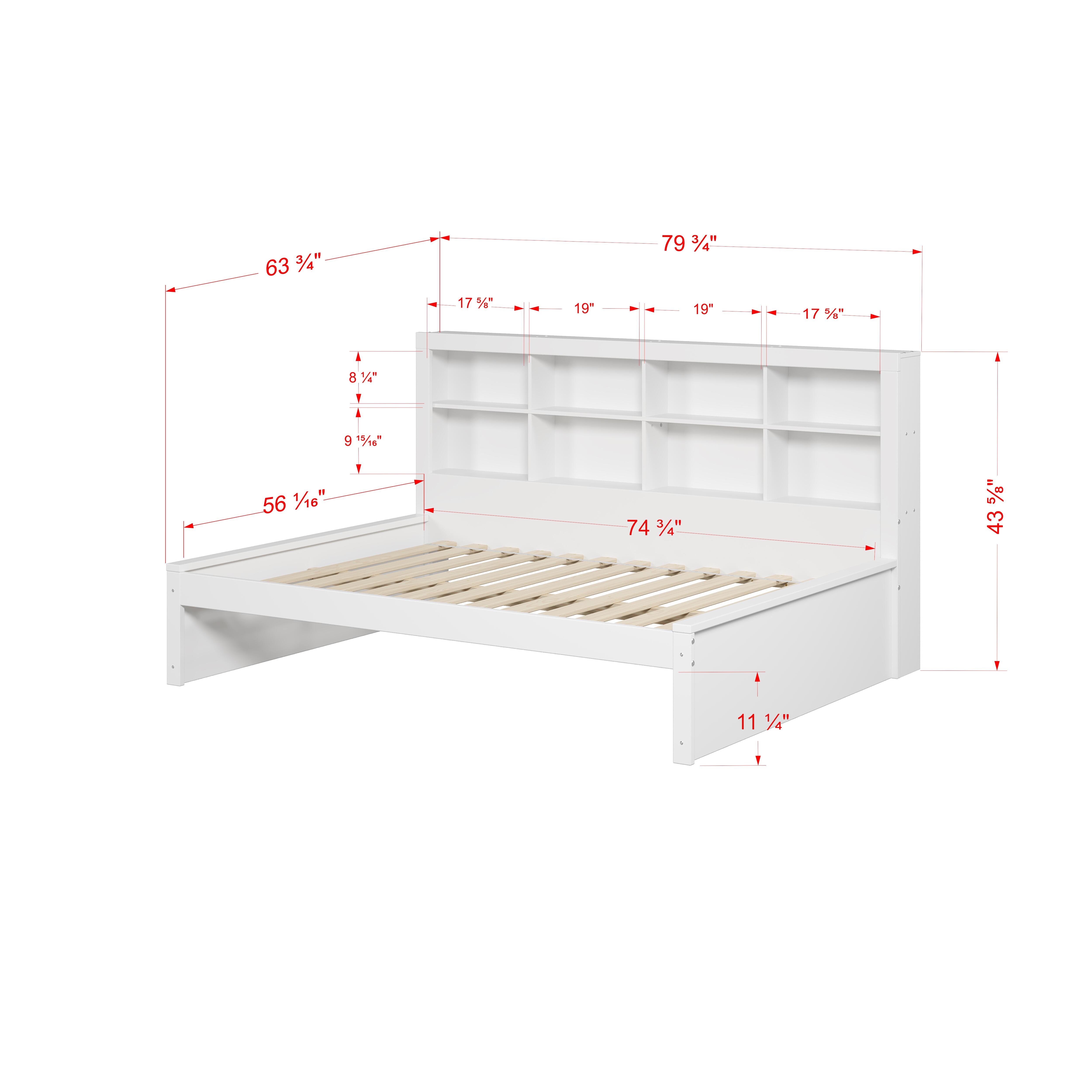 Donco Kids Bookcase Full Daybed, White, large