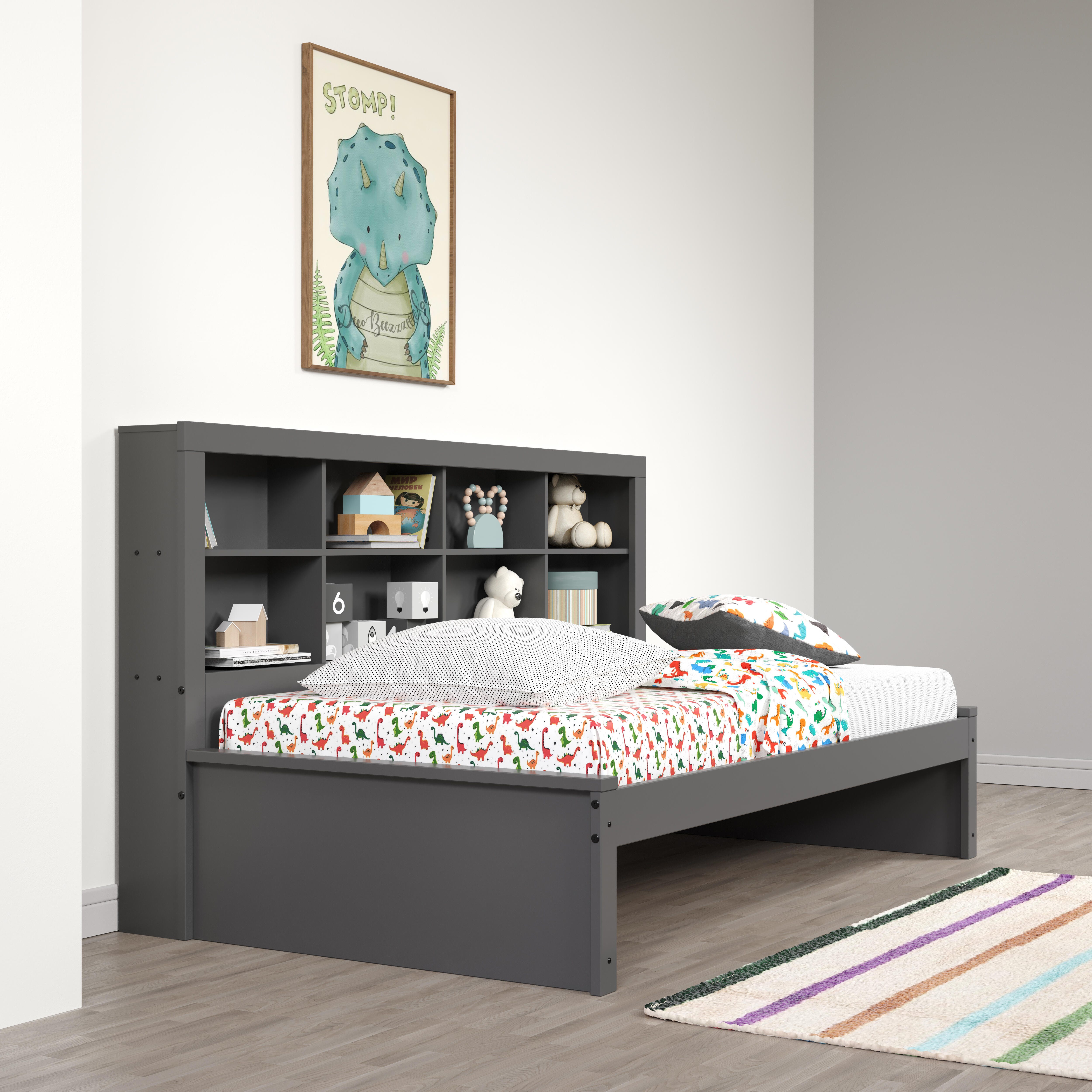 Donco Kids Bookcase Twin Day Bed, Dark Gray, large