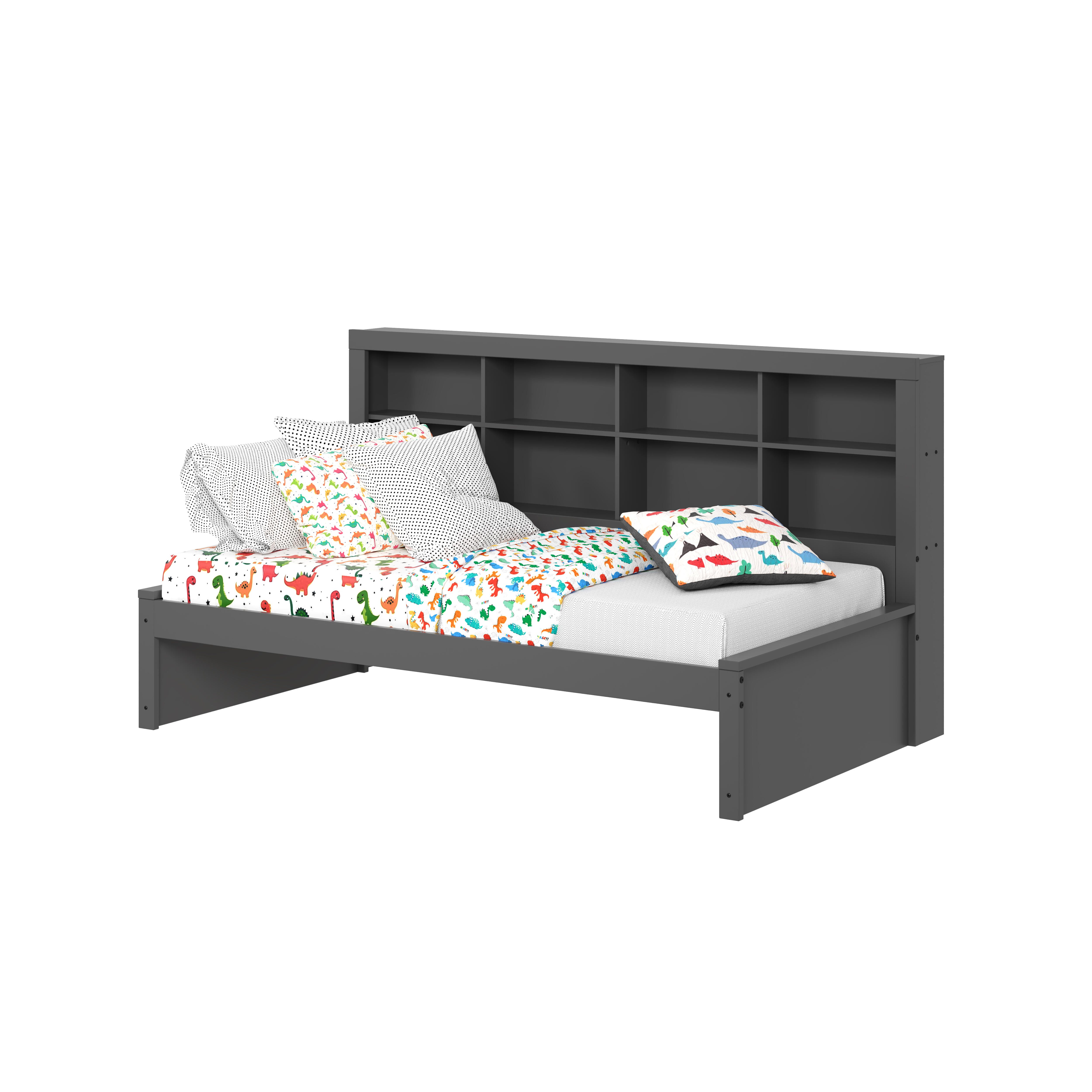 Donco Kids Bookcase Twin Day Bed, Dark Gray, large