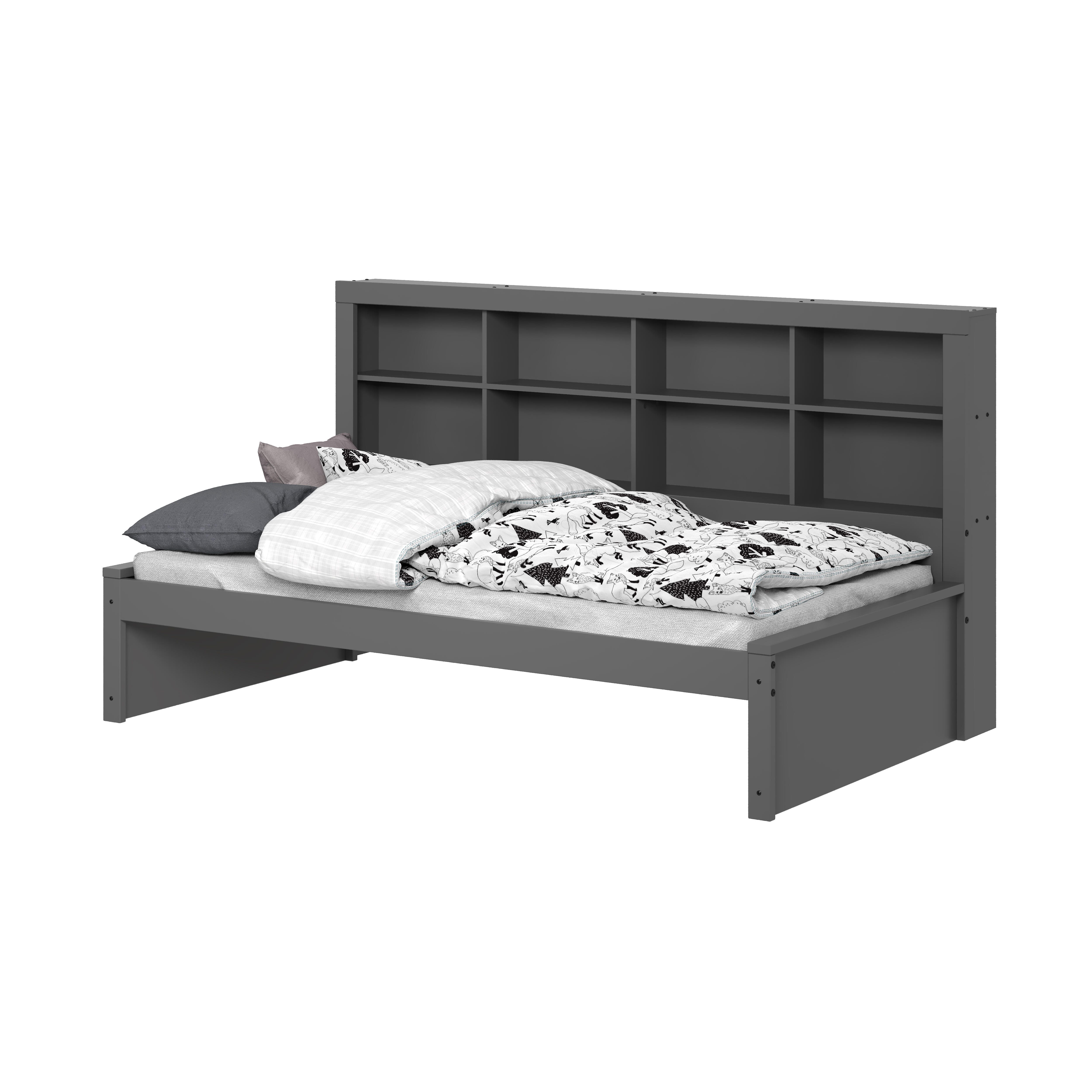 Donco Kids Bookcase Twin Day Bed, Dark Gray, large
