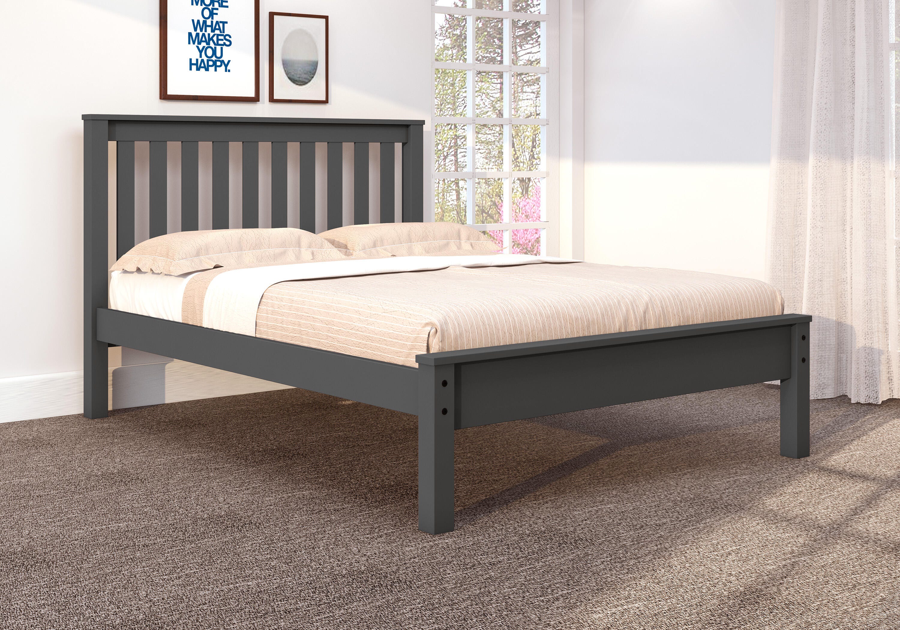 Donco Kids Contempo Mission Full Bed, Dark Gray, rollover
