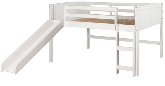 Donco Kids Louver Twin Loft Bed with Slide