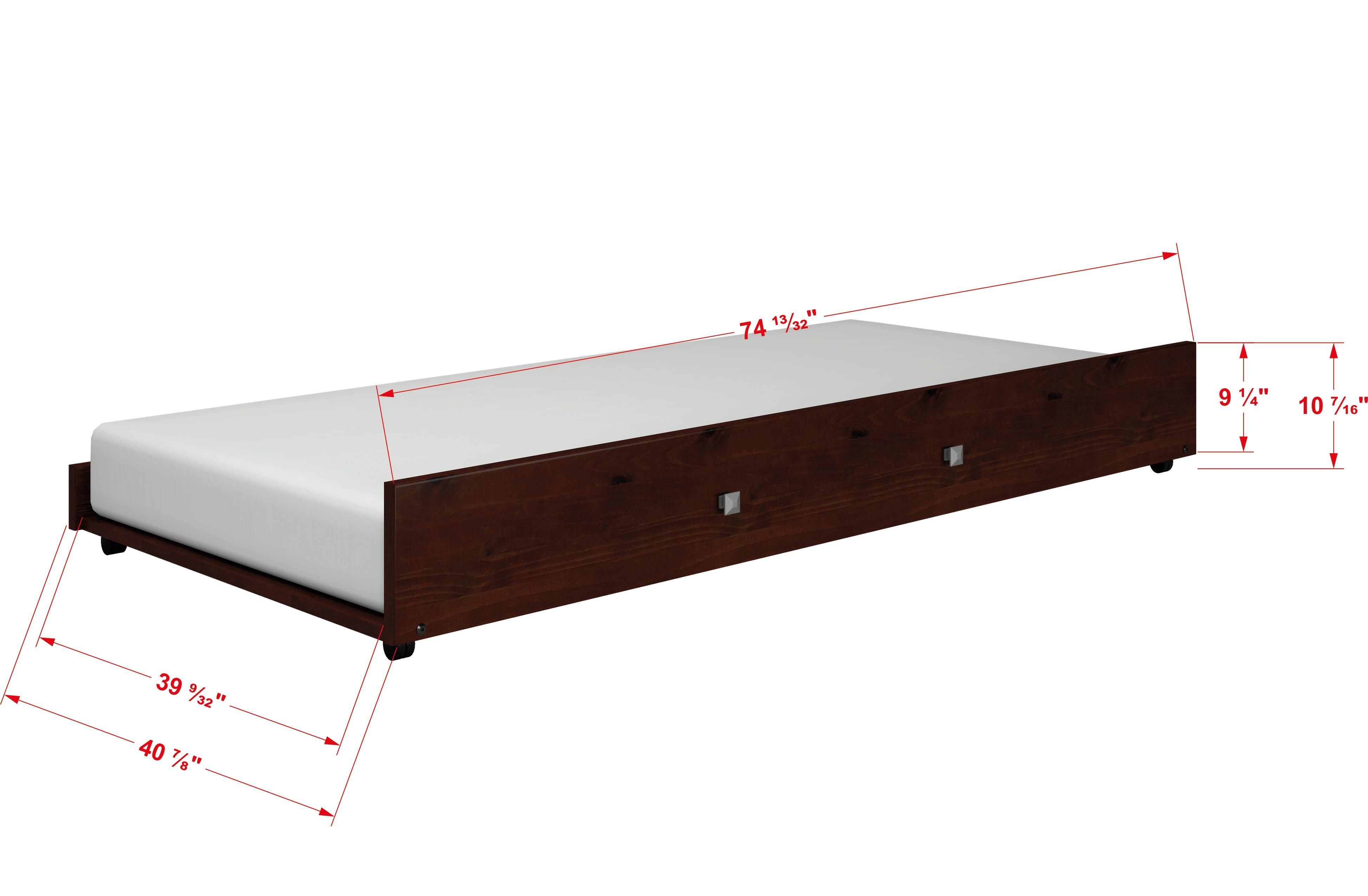 Donco Kids Econo Scandinavian Twin Bed with Twin Trundle, Cappuccino, large