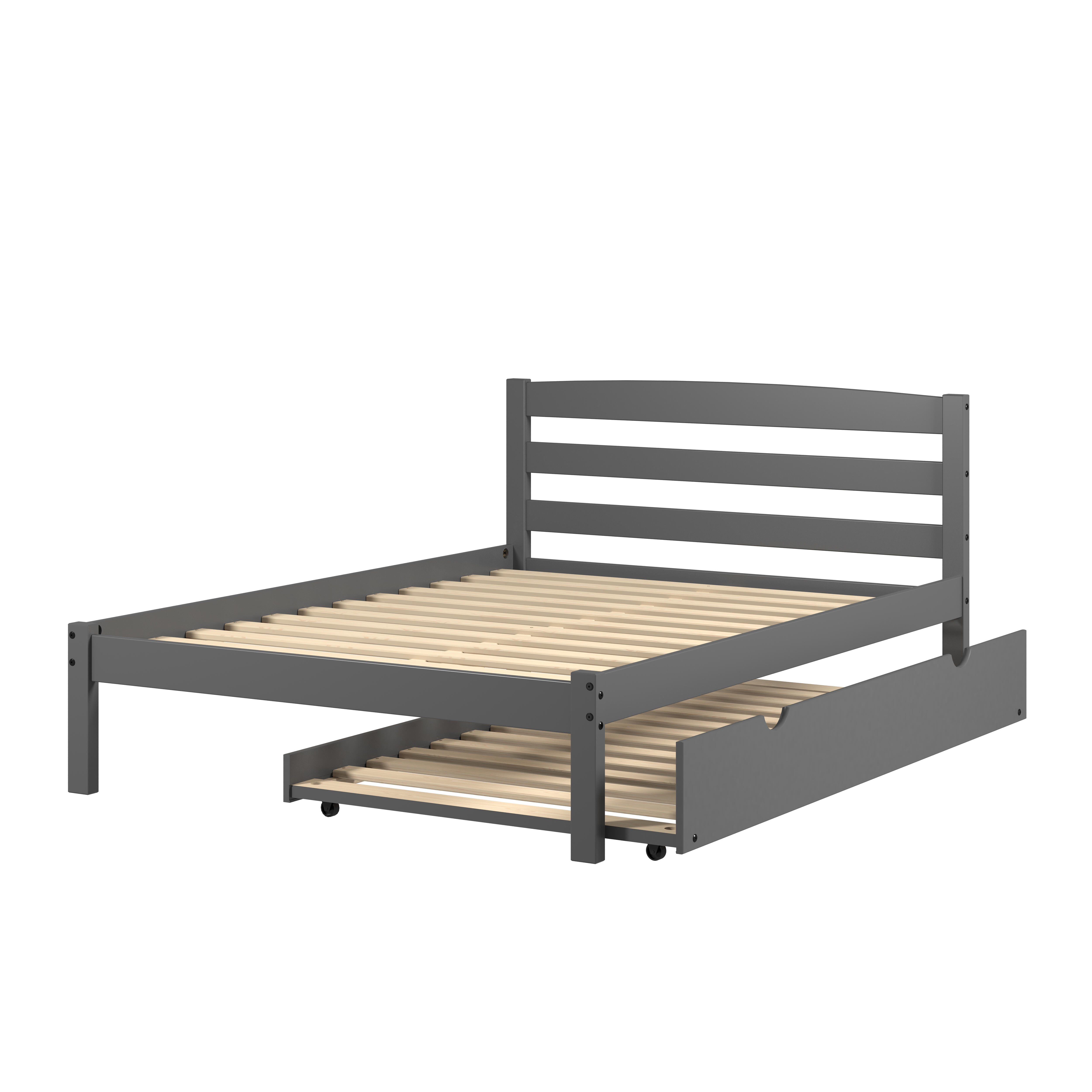 Donco Kids Econo Full Bed with Twin Trundle, Dark Gray, large