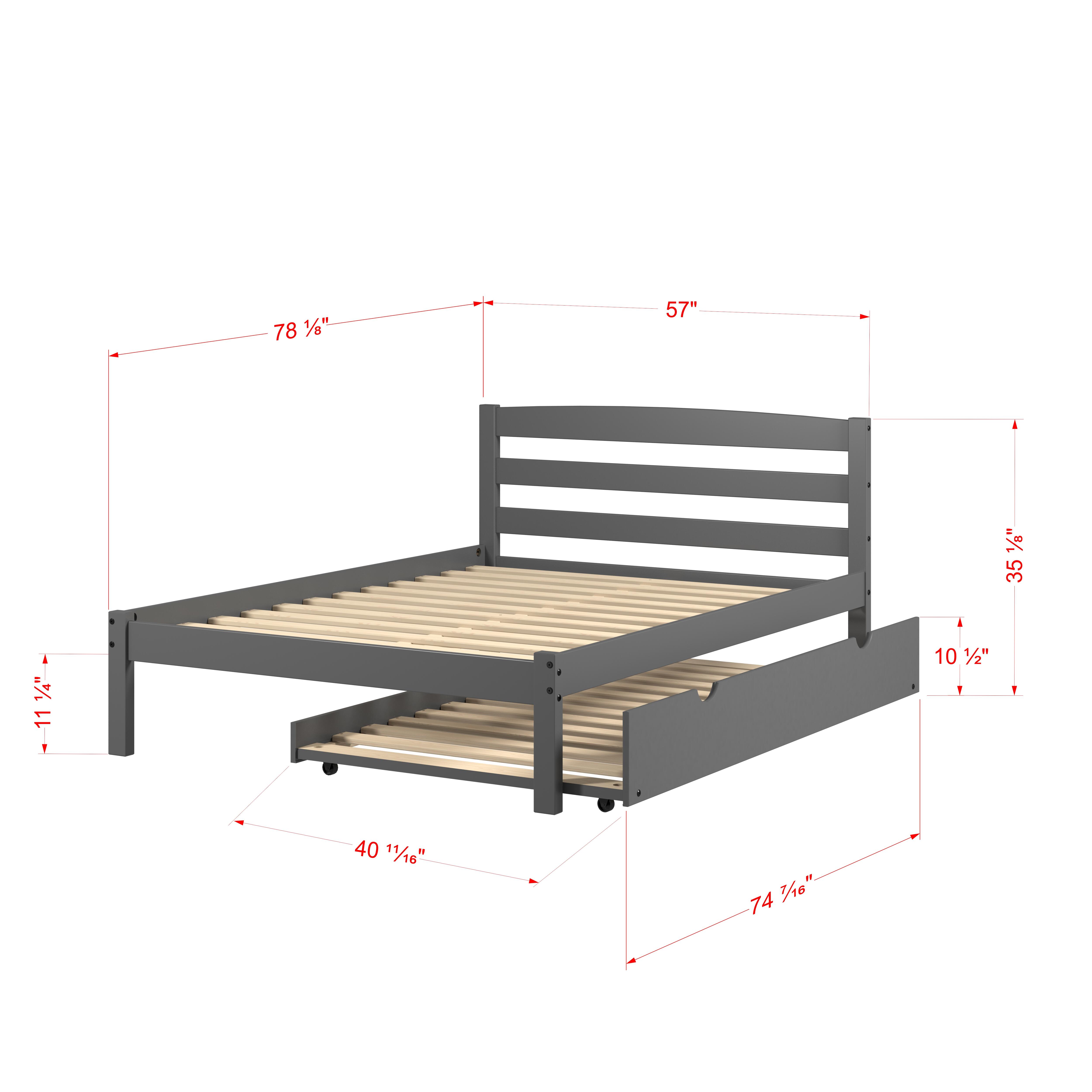Donco Kids Econo Full Bed with Twin Trundle, Dark Gray, large