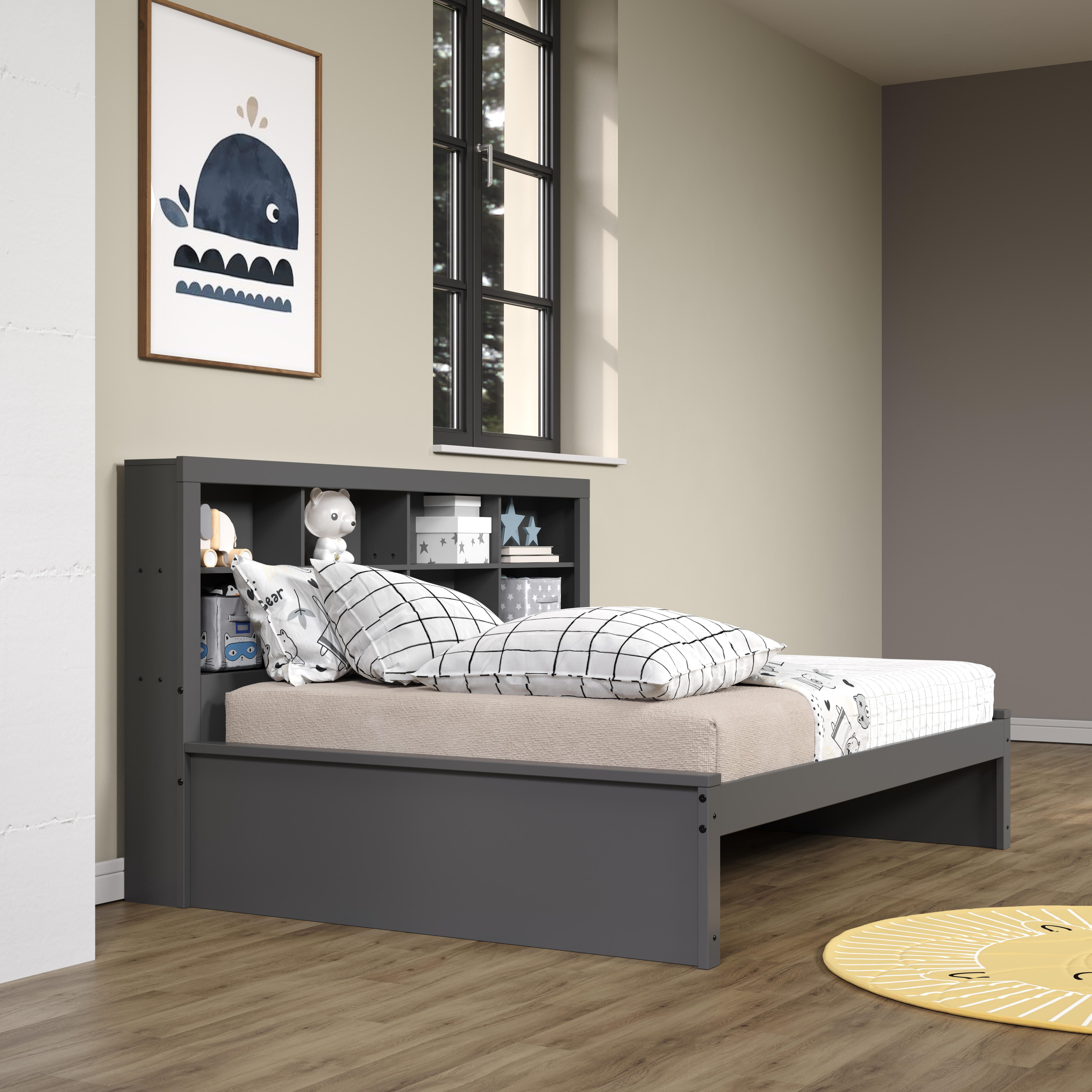 Donco Kids Bookcase Full Daybed, Dark Gray, large