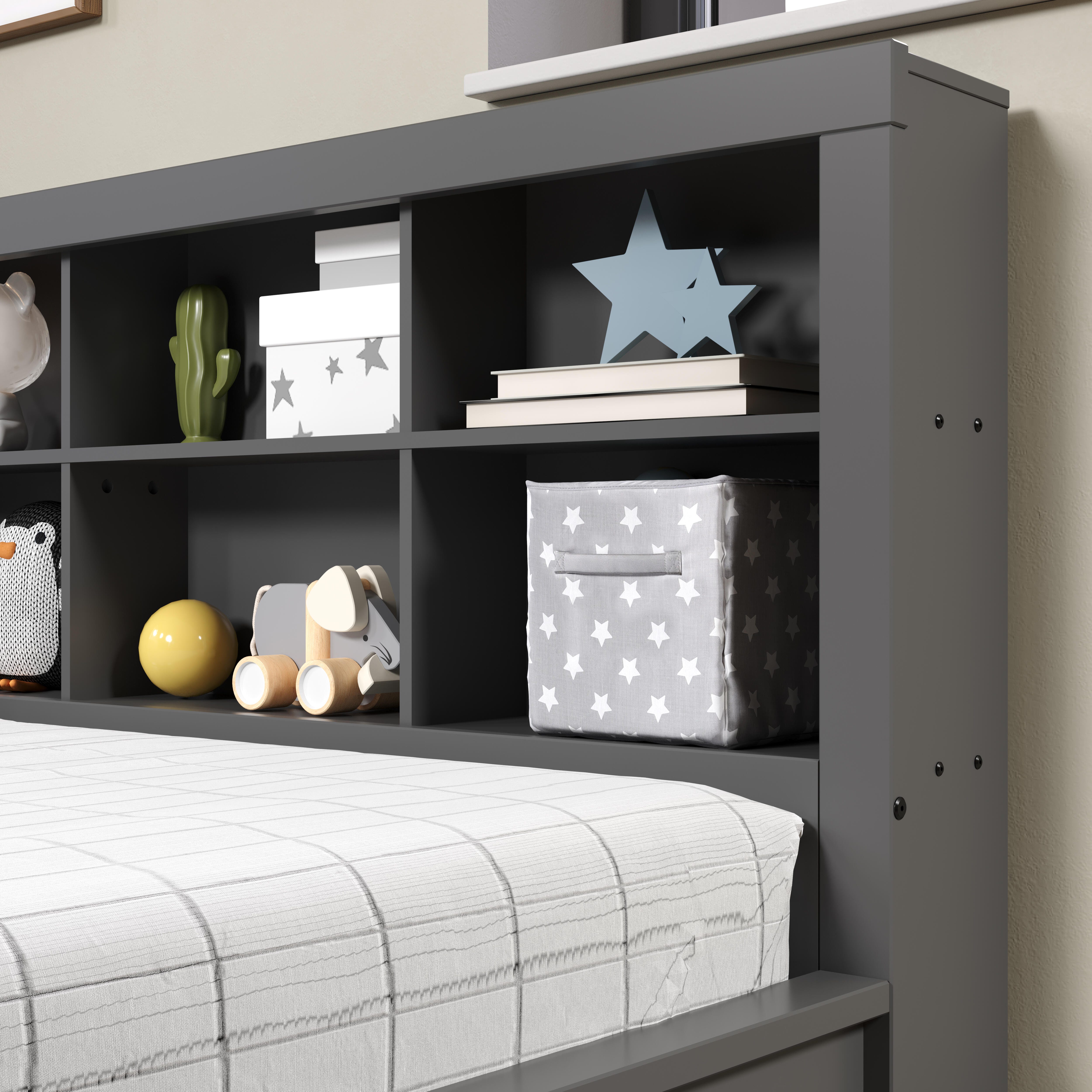 Donco Kids Bookcase Full Daybed, Dark Gray, large