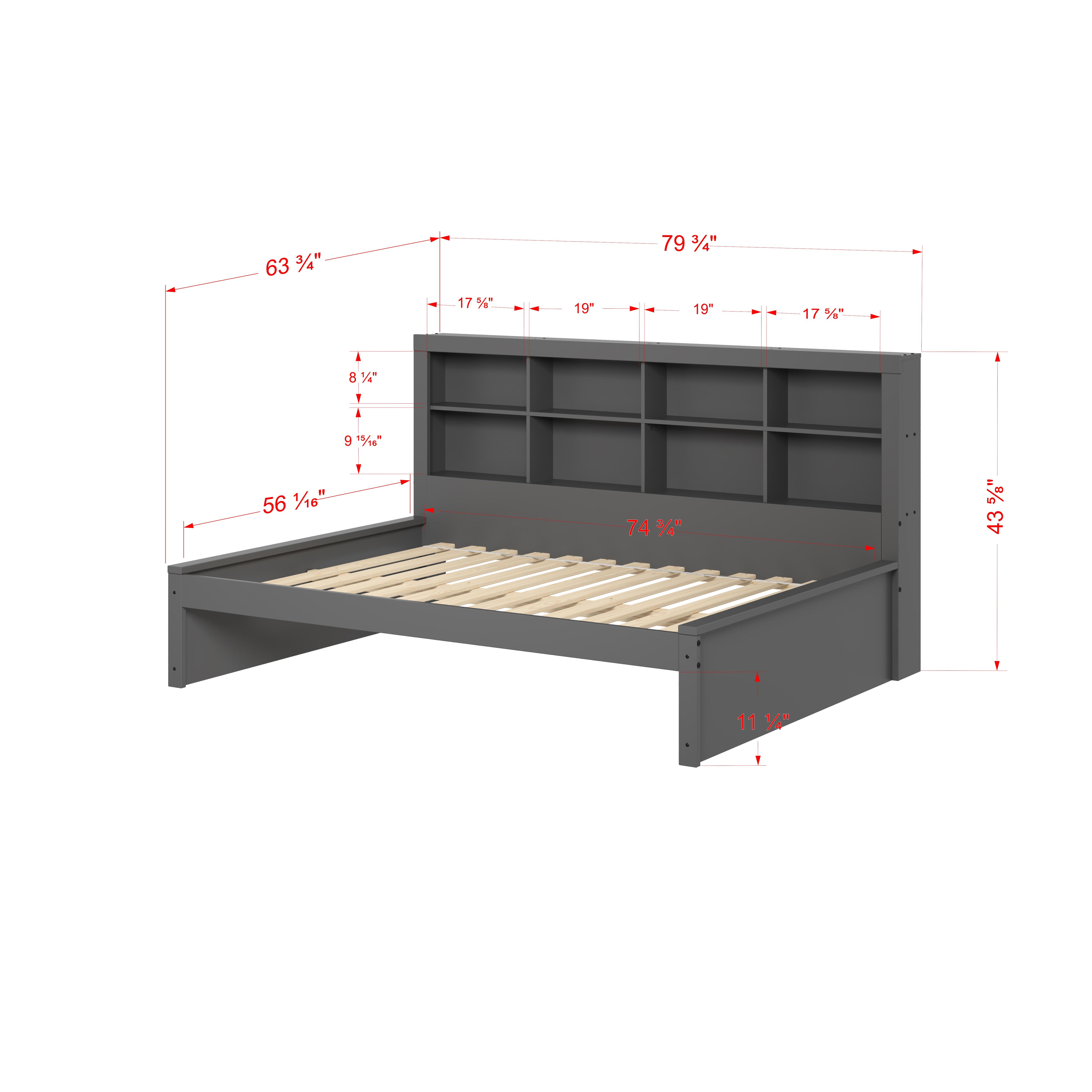 Donco Kids Bookcase Full Daybed, Dark Gray, large