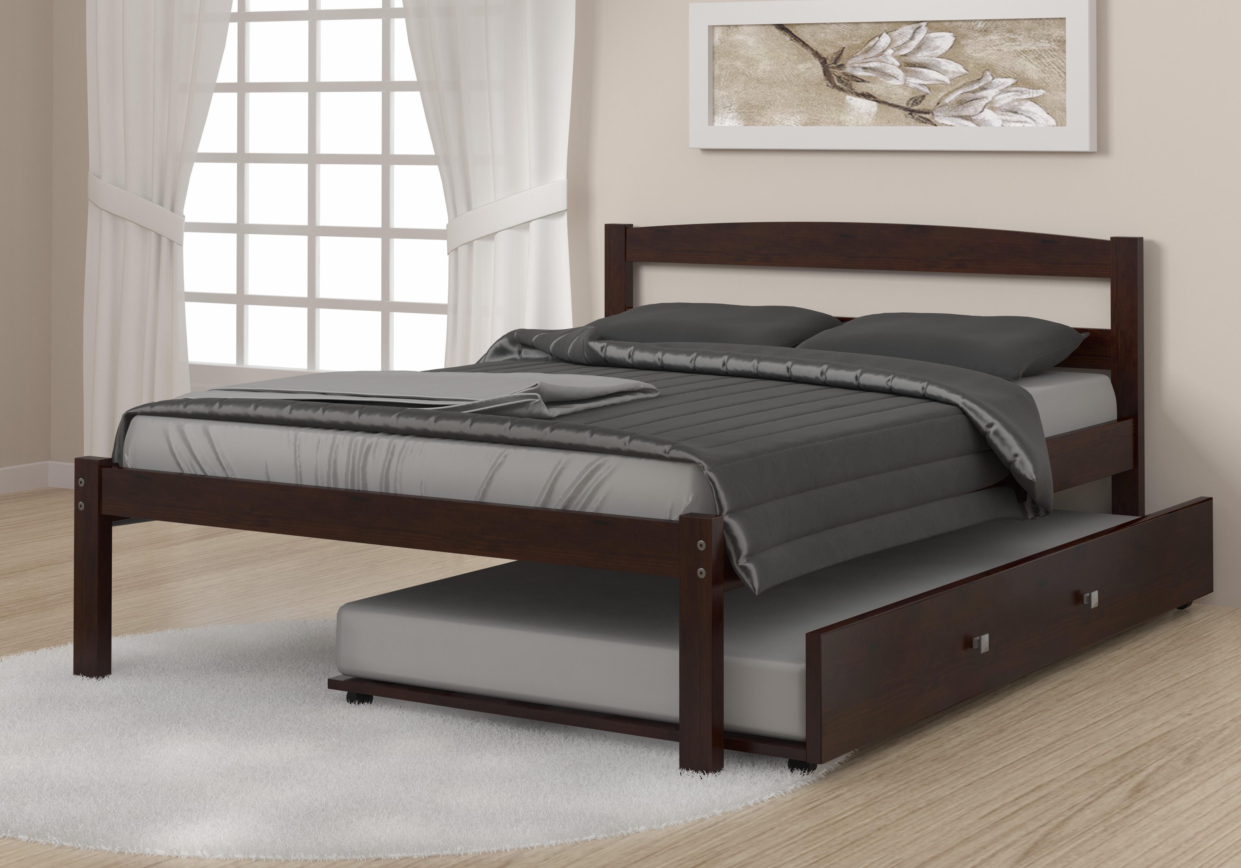 Donco Kids Econo Full Bed with Twin Trundle, Cappuccino, rollover