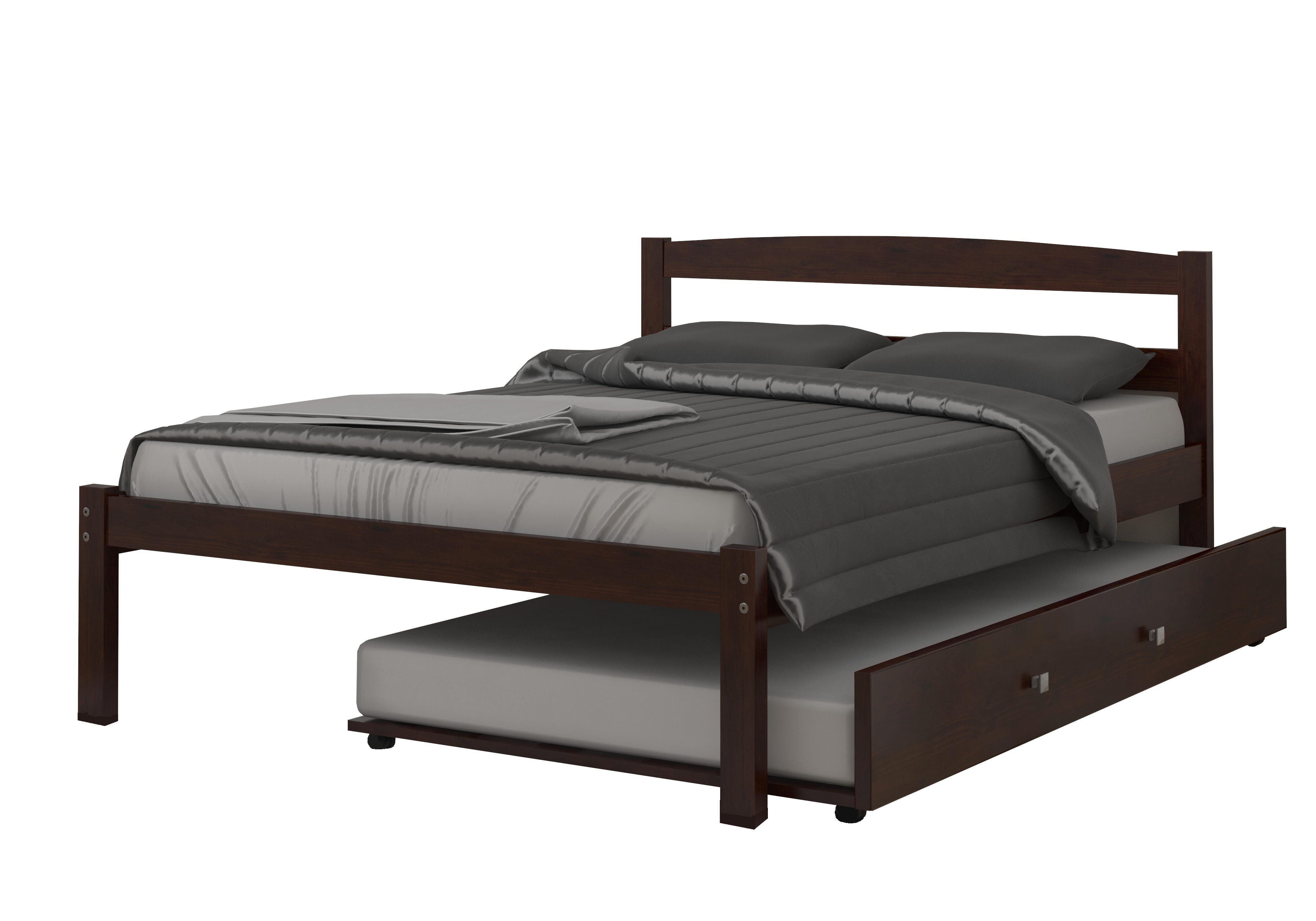 Donco Kids Econo Full Bed with Twin Trundle, Cappuccino, large