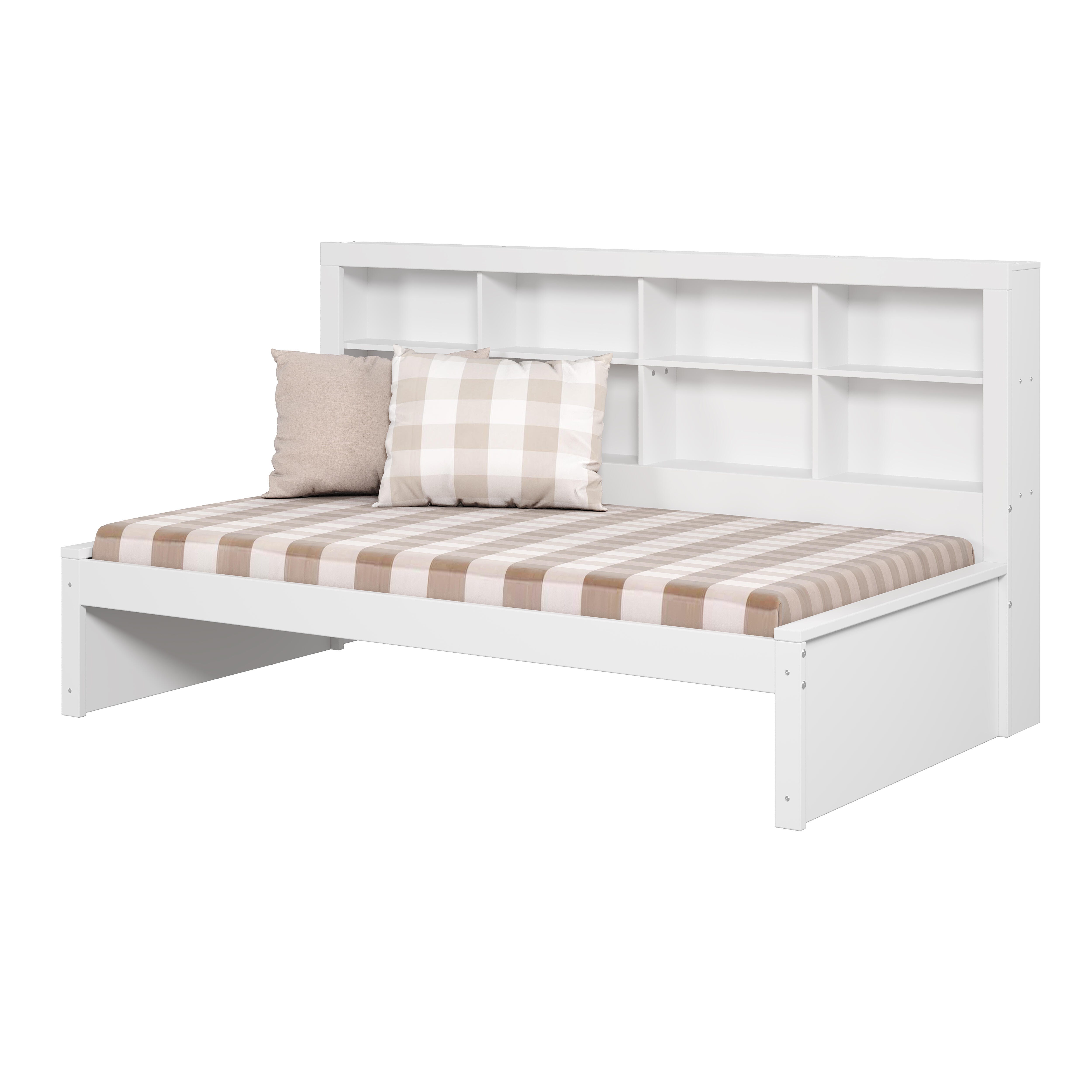 Donco Kids Bookcase Twin Day Bed, White, large