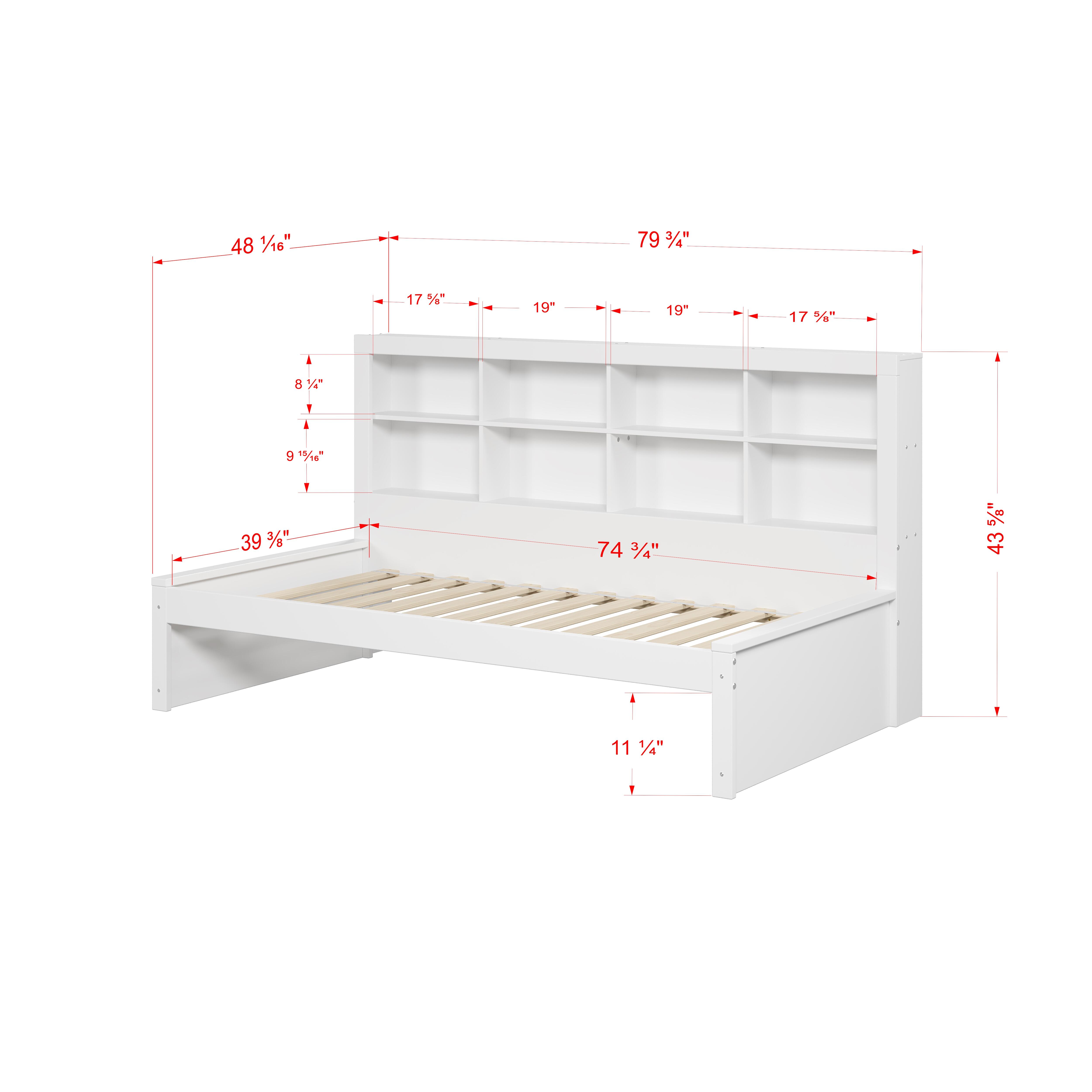 Donco Kids Bookcase Twin Day Bed, White, large