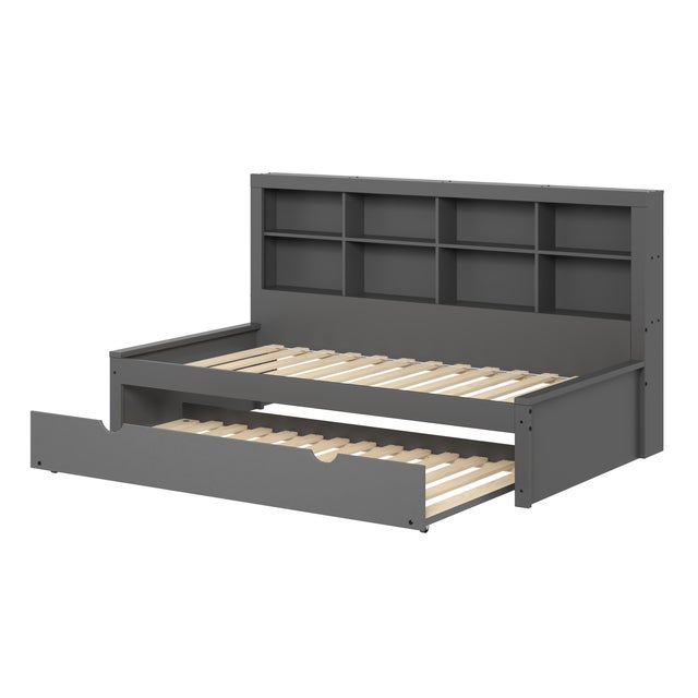 Donco Kids Bookcase Twin Daybed with Twin Trundle Bed