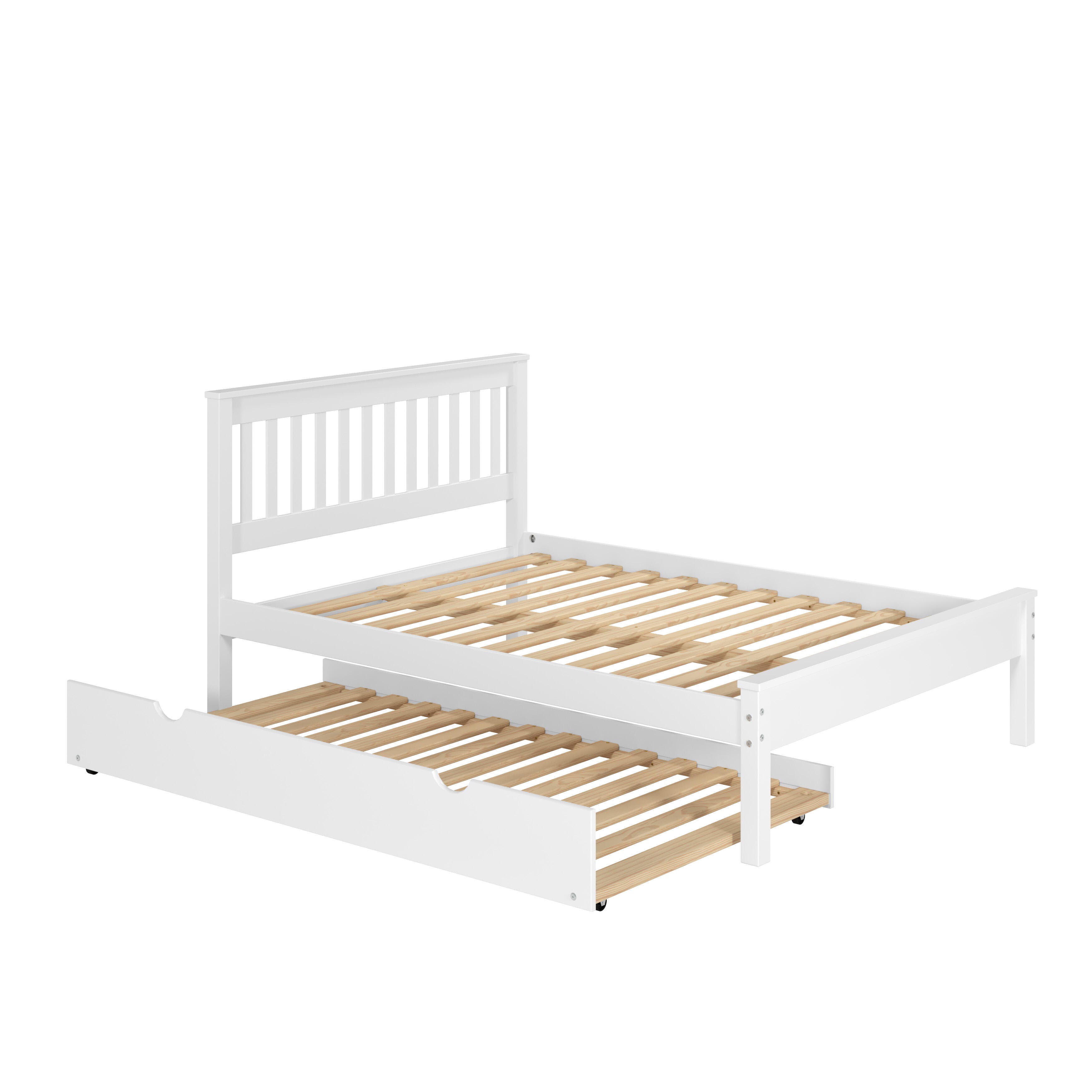 Donco Kids Contempo Mission Full Bed with Twin Trundle, White, large