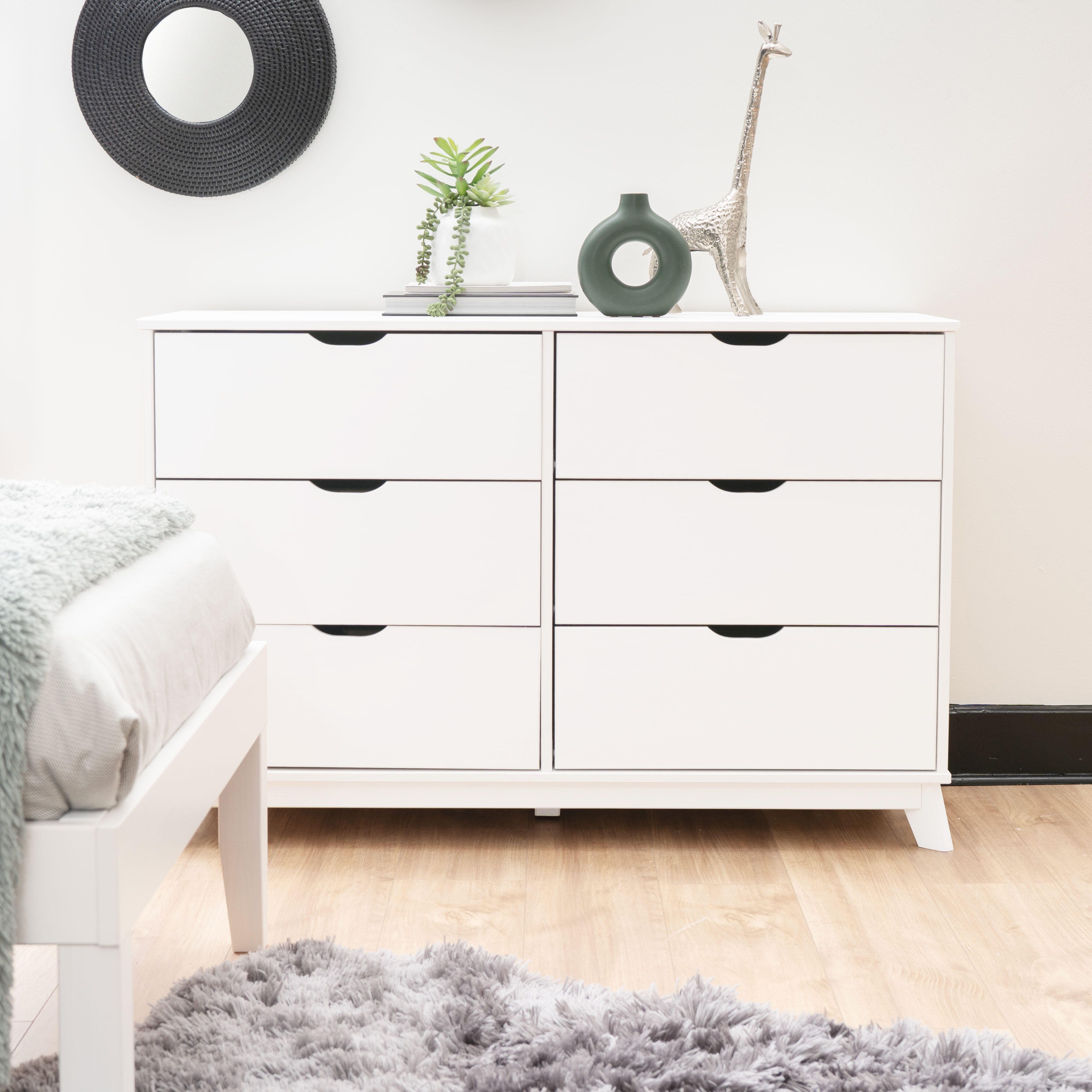 Linon Pierce 2 Nightstands and Dresser Set, White