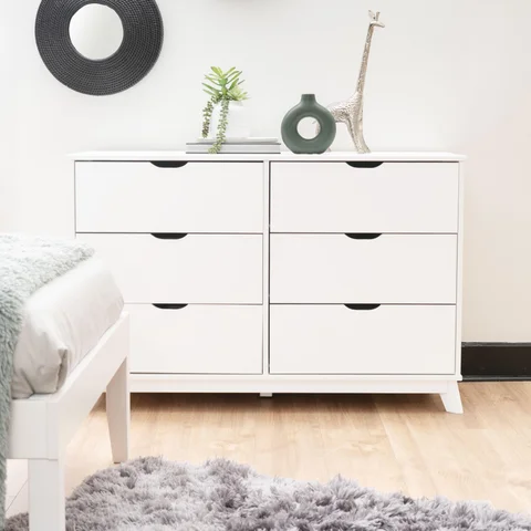 Linon Pierce 2 Nightstands and Dresser Set, White Linon Pierce 2 Nightstands and Dresser Set, White