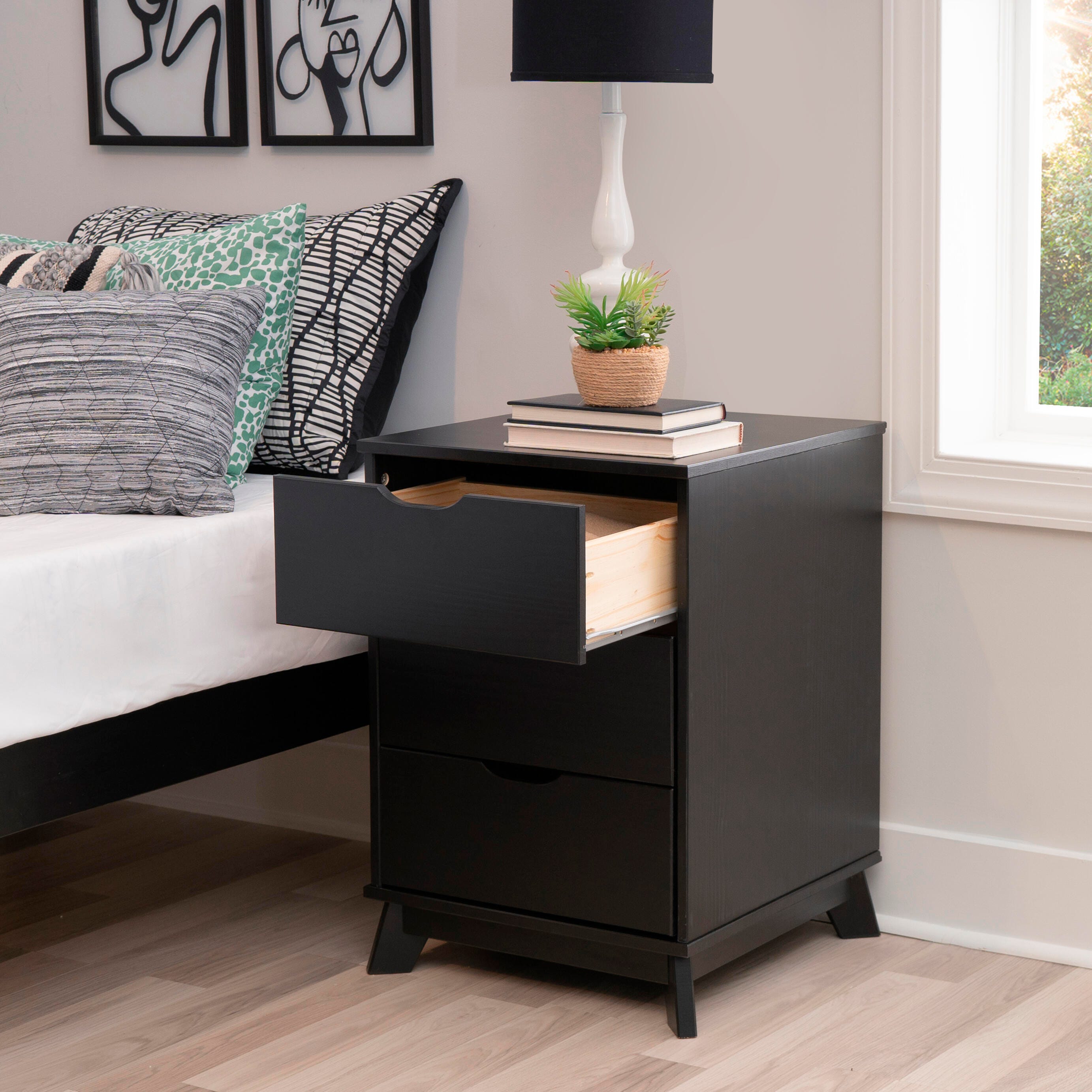 blue dress for baby girl Kendall 2-Drawer Nightstand Black and Gold main image 1