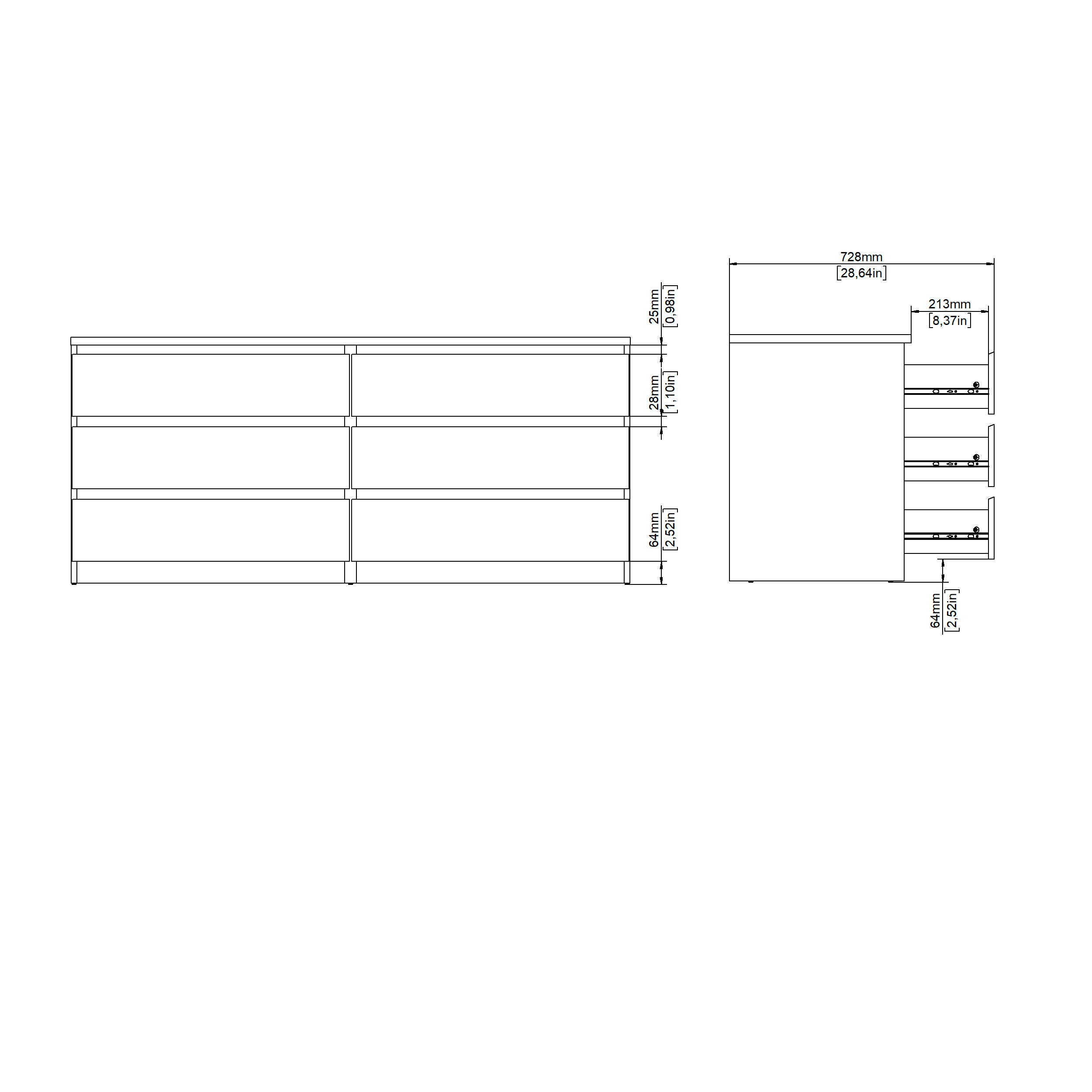 Tvilum Scottsdale 61" 6 Drawer Double Dresser, Jackson Hickory, large