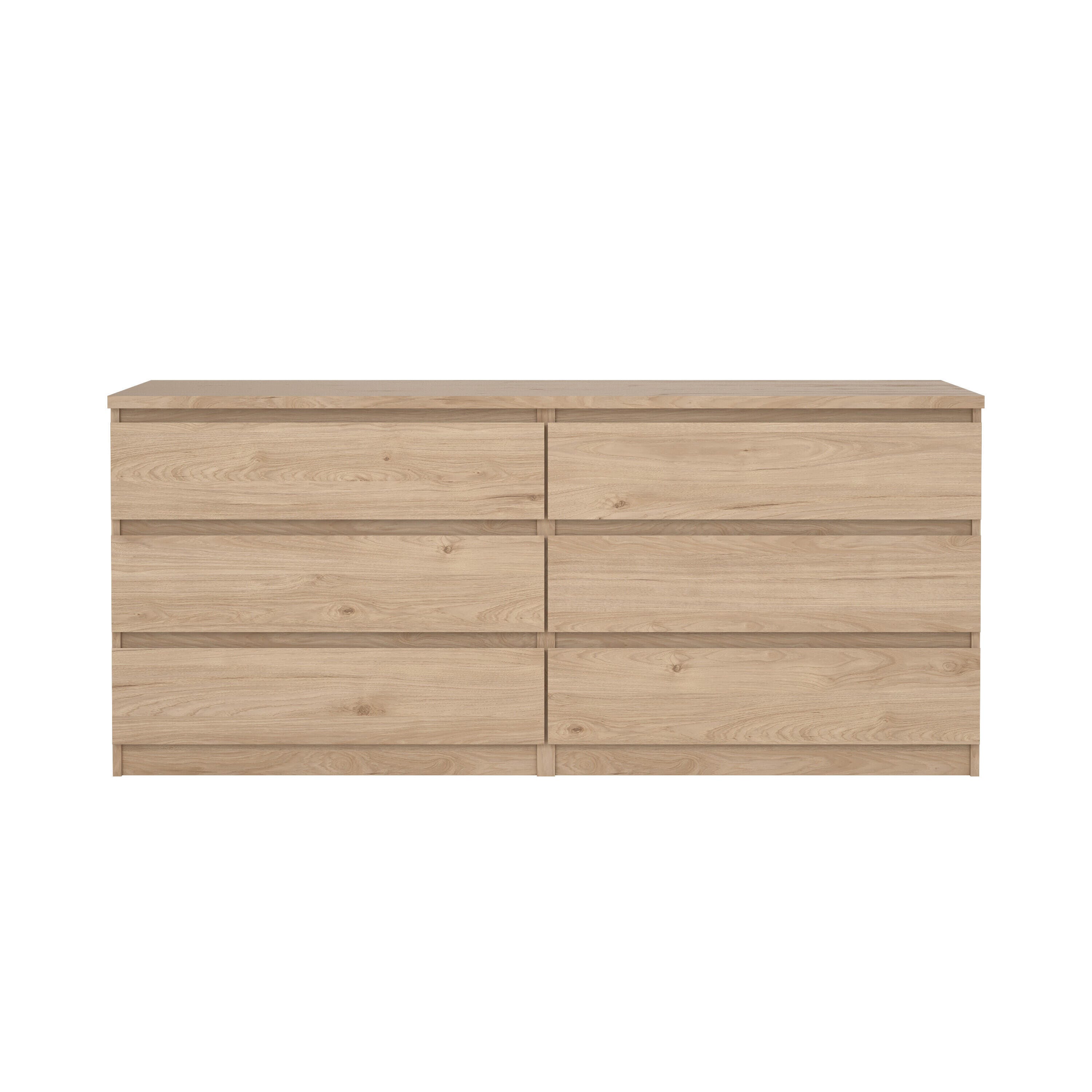 Tvilum Scottsdale 61" 6 Drawer Double Dresser, Jackson Hickory, large
