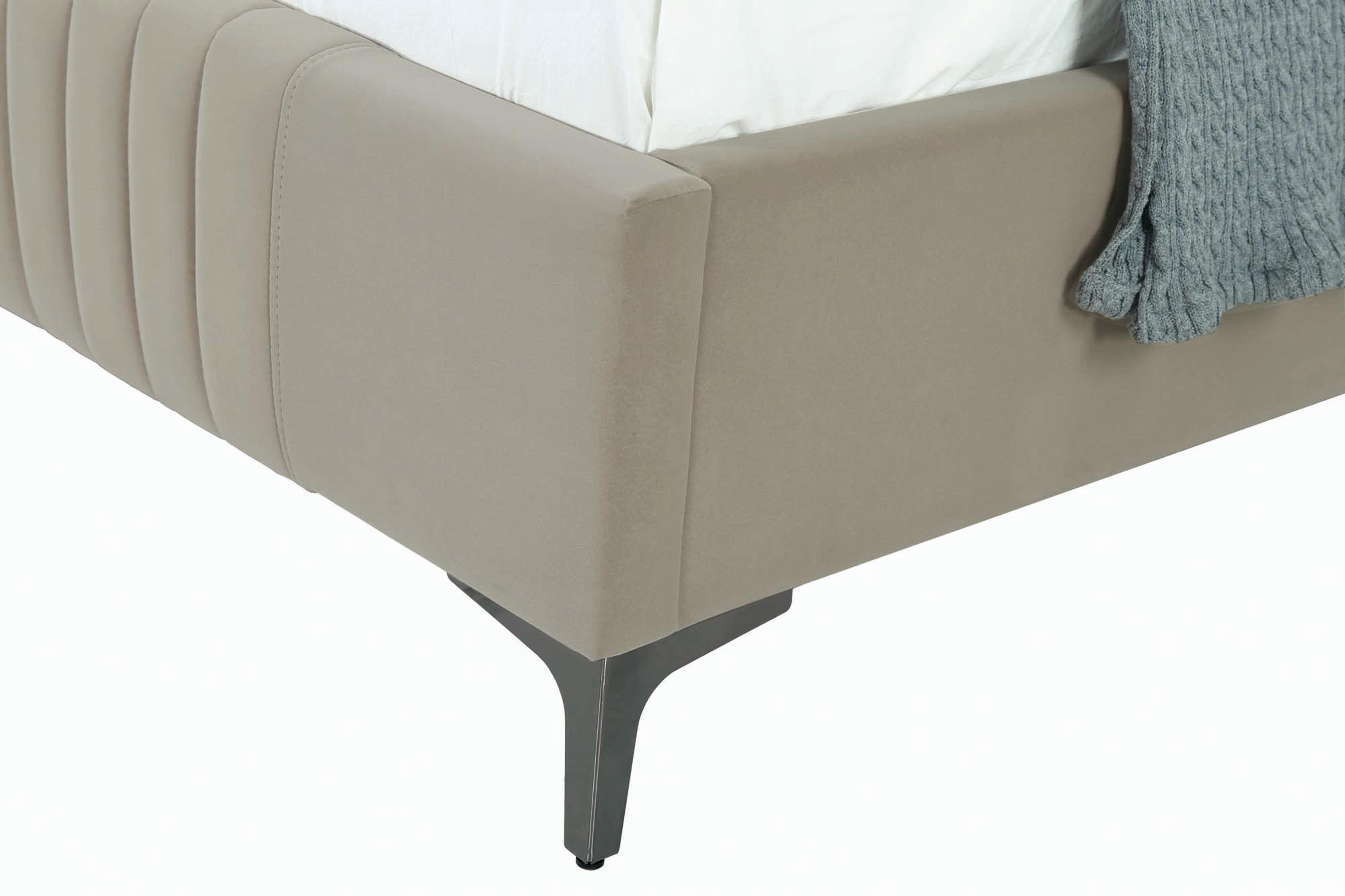 Manhattan Comfort Promenade Twin Wingback Bed, Rustic Taupe, large